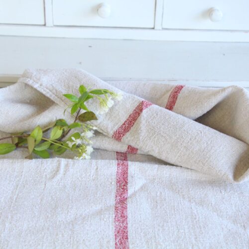 antique linen grainsack, rustic, pillow fabric, durable, wabi sabi decor, L 671 A