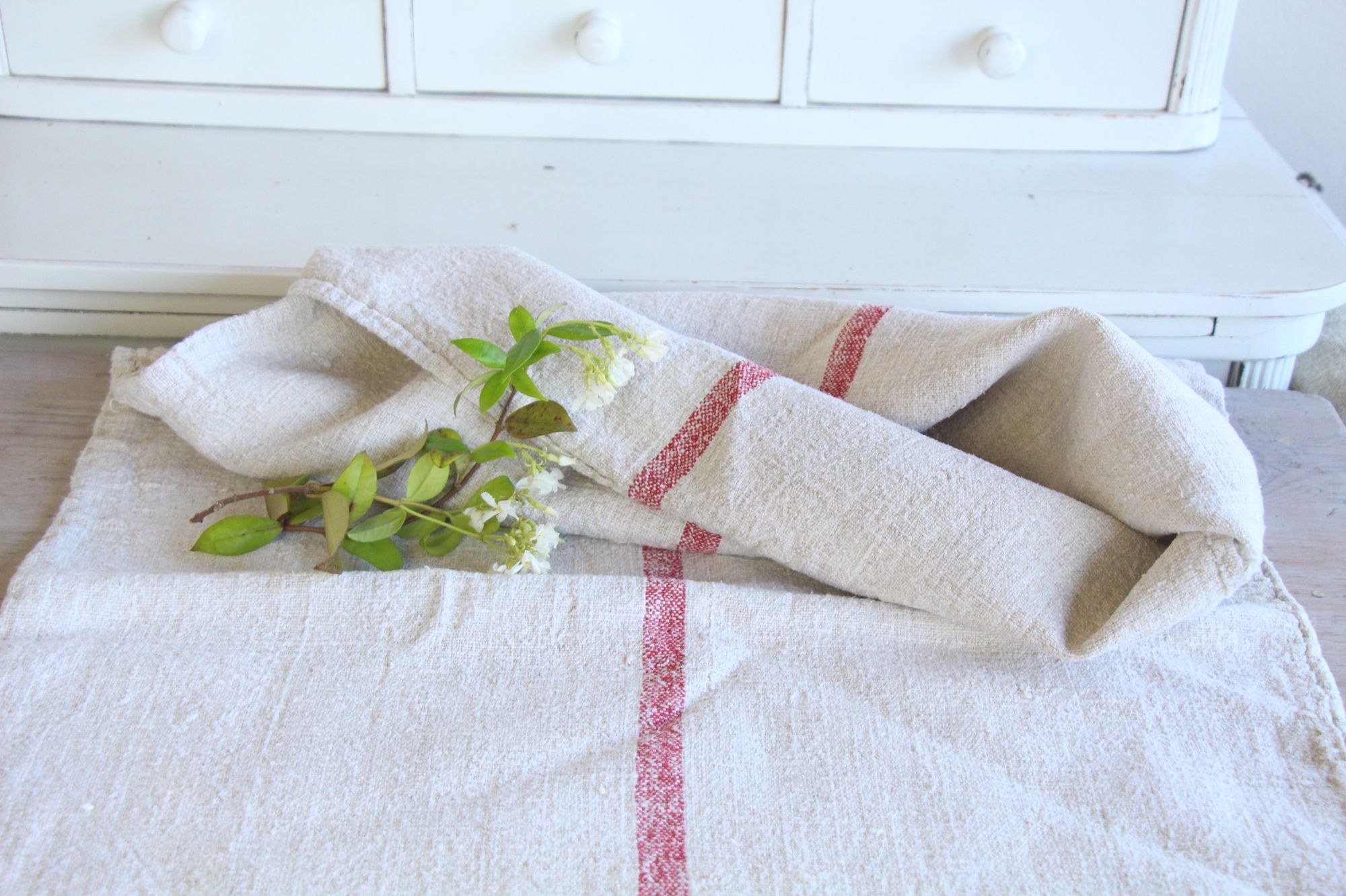 antique linen grainsack, rustic, pillow fabric, durable, wabi sabi decor, L 671 A