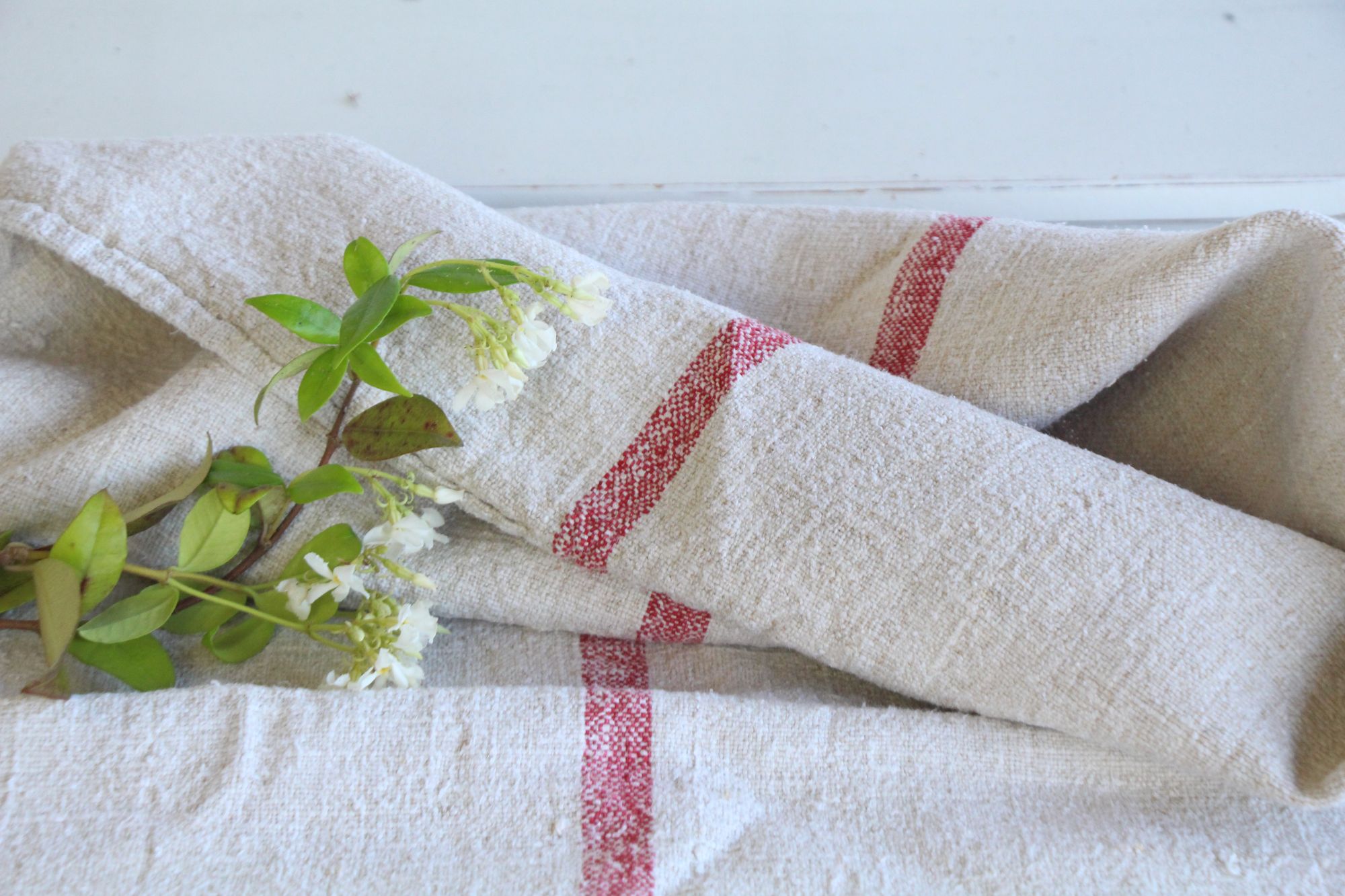 antique linen grainsack, rustic, pillow fabric, durable, wabi sabi decor, L 671 A - Image 4