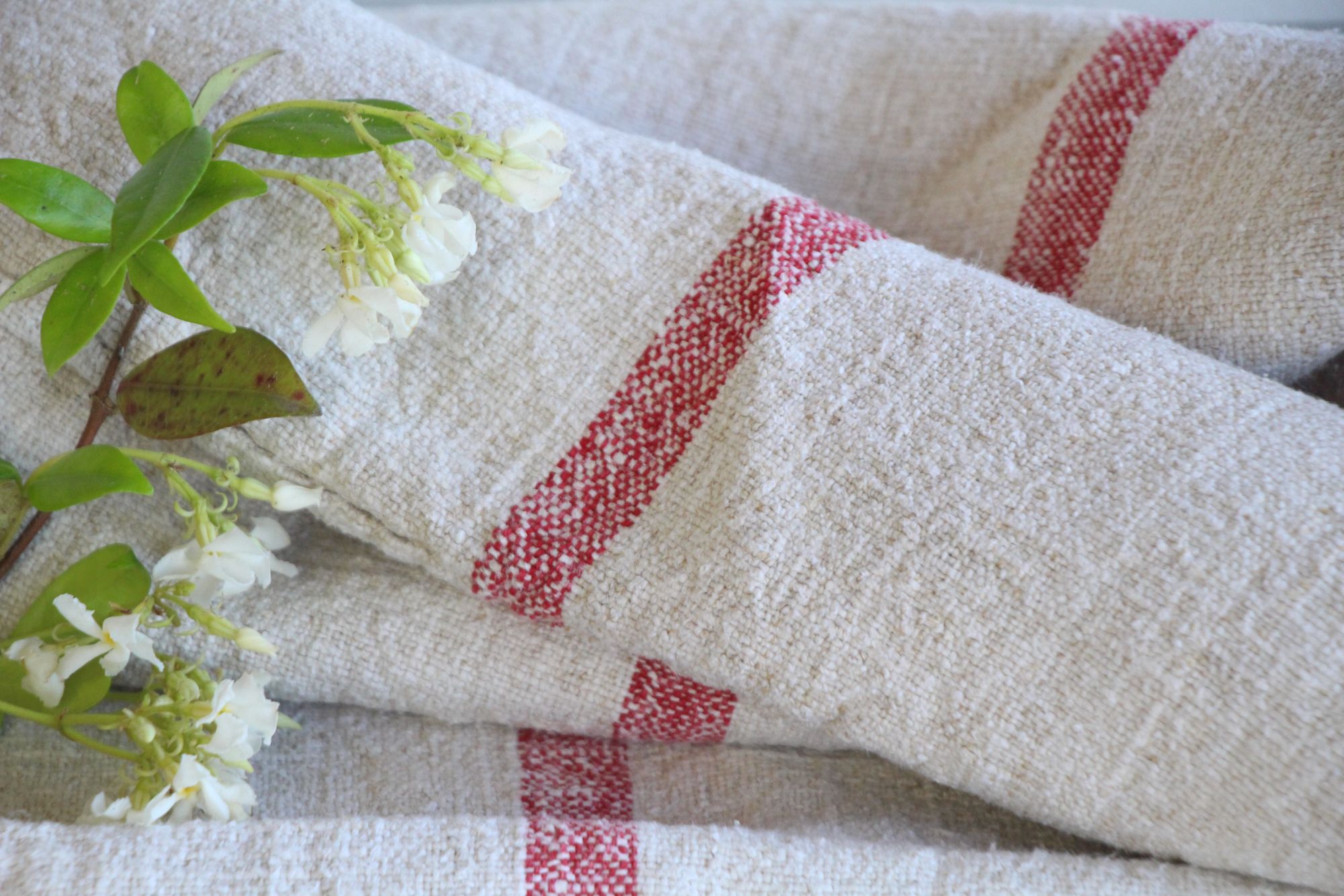 antique linen grainsack, rustic, pillow fabric, durable, wabi sabi decor, L 671 A - Image 9