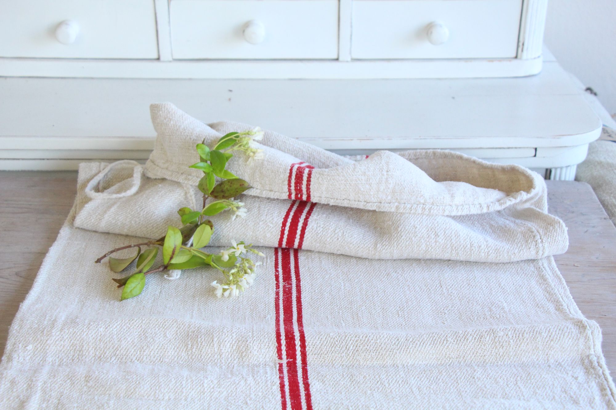 antique linen grainsack, rustic, pillow fabric, durable, wabi sabi decor, L 217 - Image 5