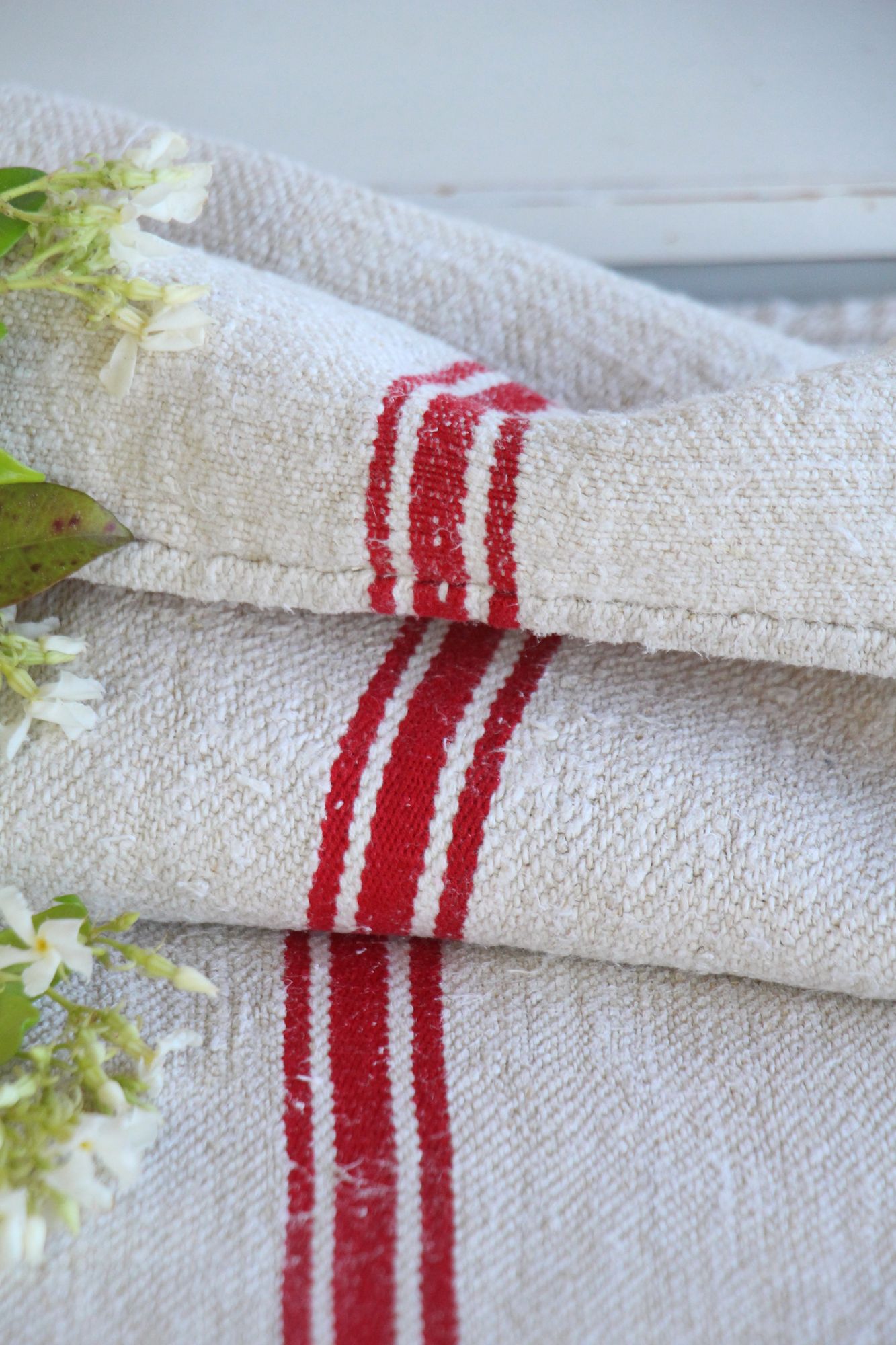 antique linen grainsack, rustic, pillow fabric, durable, wabi sabi decor, L 217 - Image 9