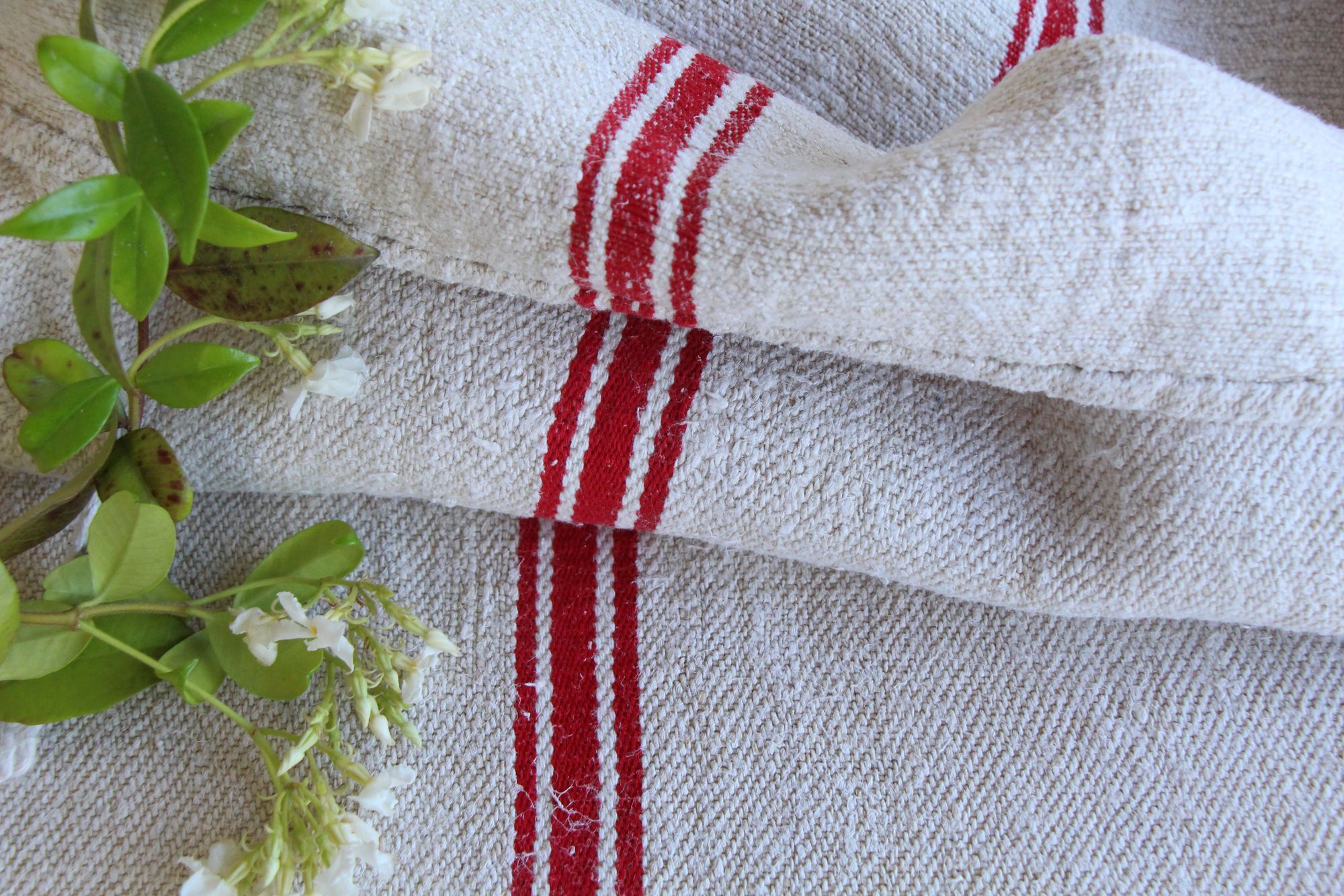 antique linen grainsack, rustic, pillow fabric, durable, wabi sabi decor, L 217 - Image 7
