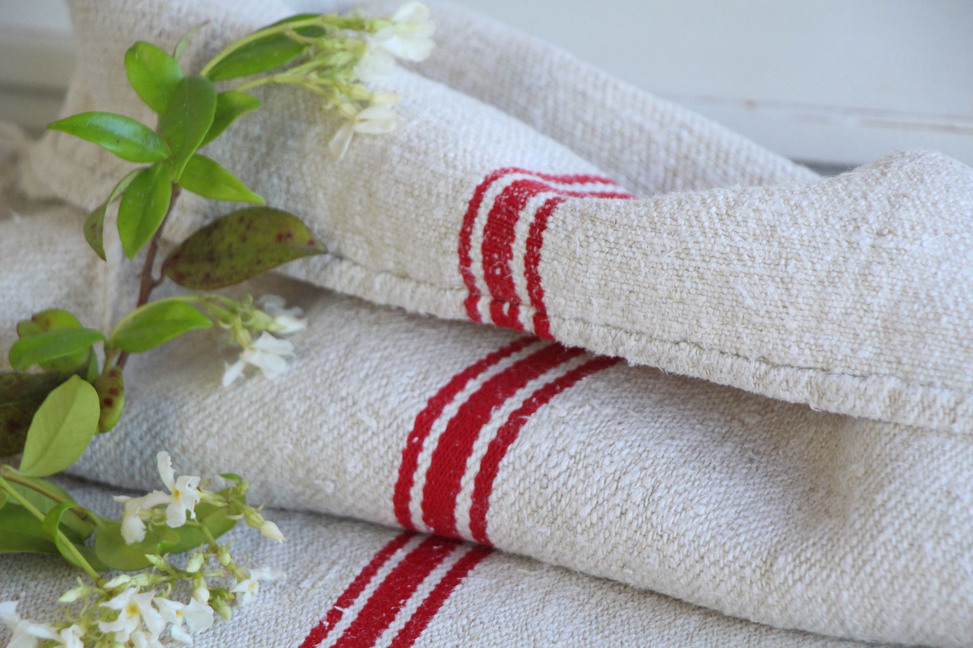 antique linen grainsack, rustic, pillow fabric, durable, wabi sabi decor, L 217 - Image 4