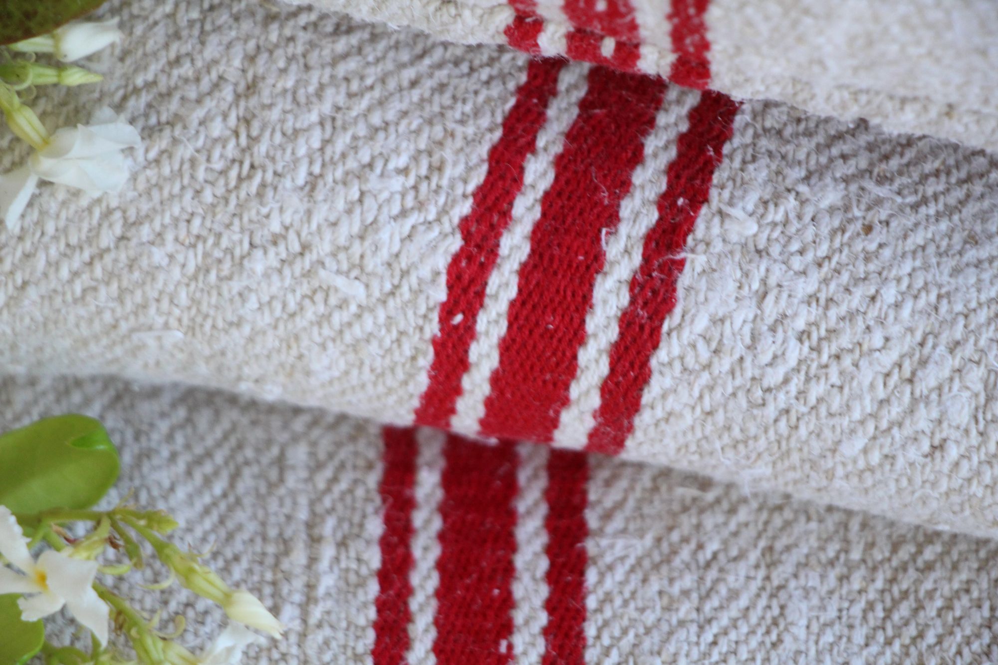 antique linen grainsack, rustic, pillow fabric, durable, wabi sabi decor, L 217 - Image 2