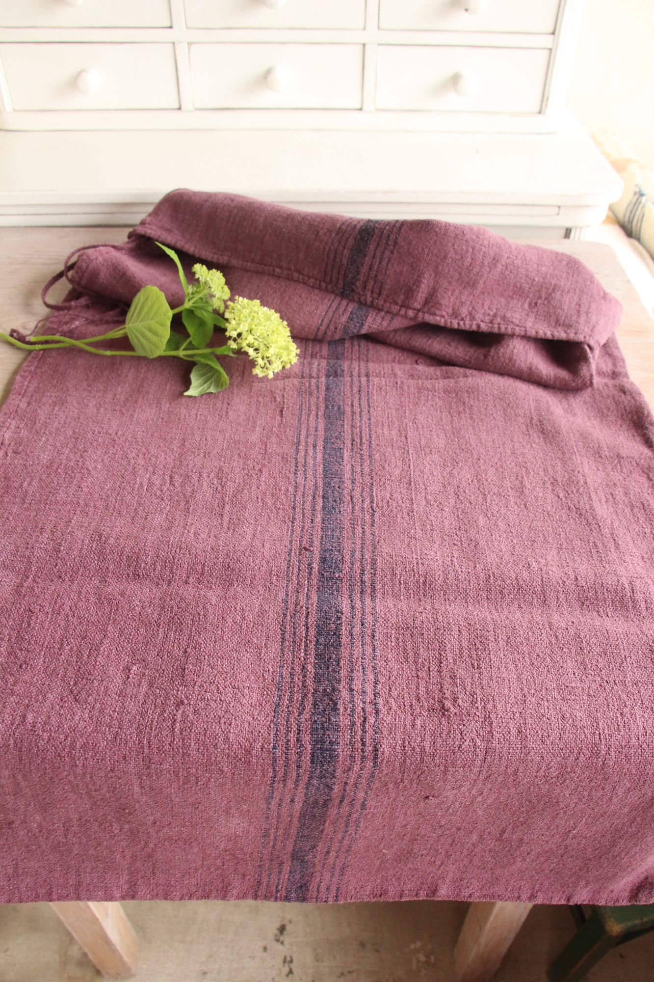antique linen grainsack, rustic, pillow fabric, durable, dyed linen, Wabi Sabi, L 895 - Image 10