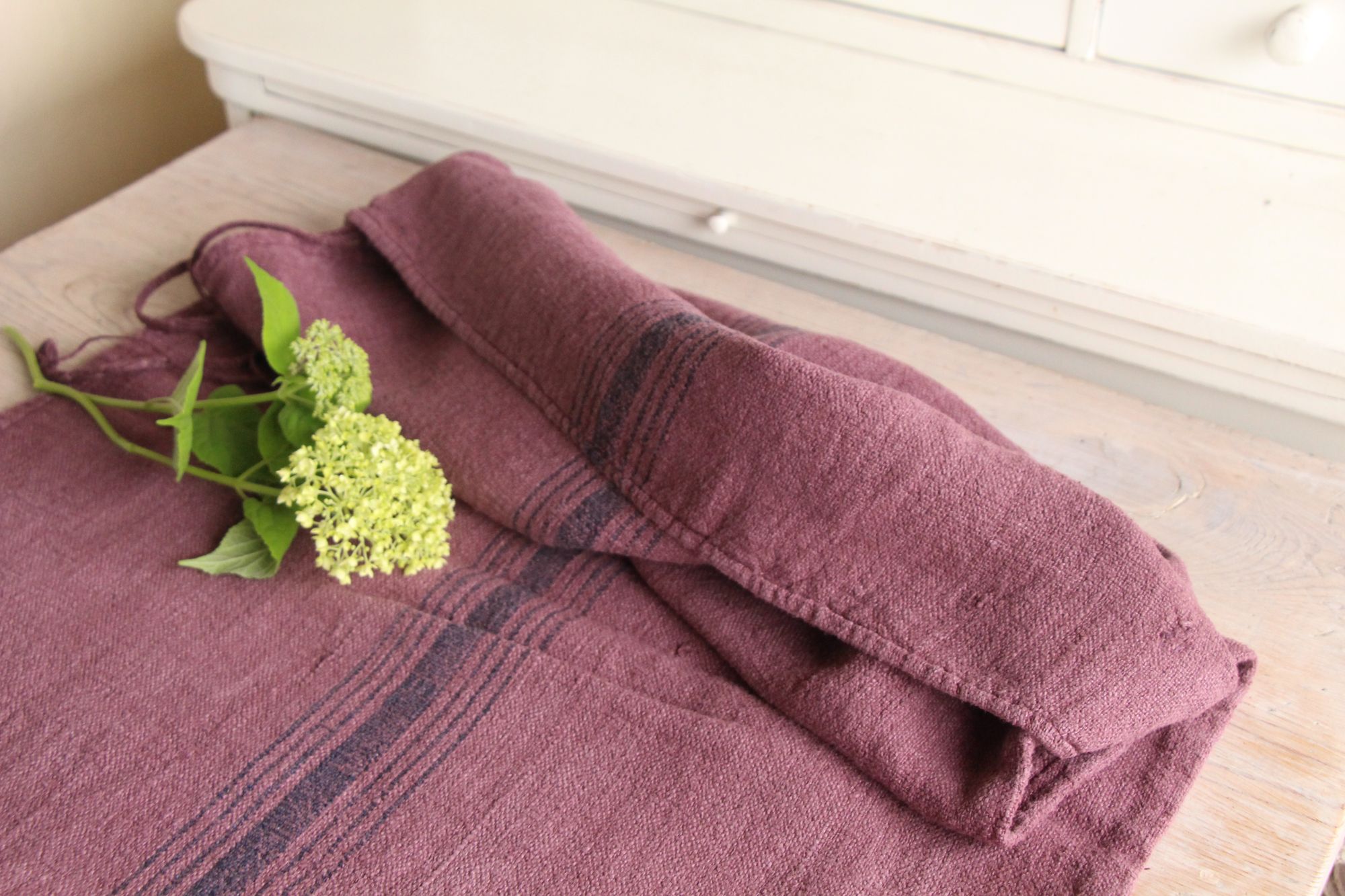 antique linen grainsack, rustic, pillow fabric, durable, dyed linen, Wabi Sabi, L 895 - Image 7