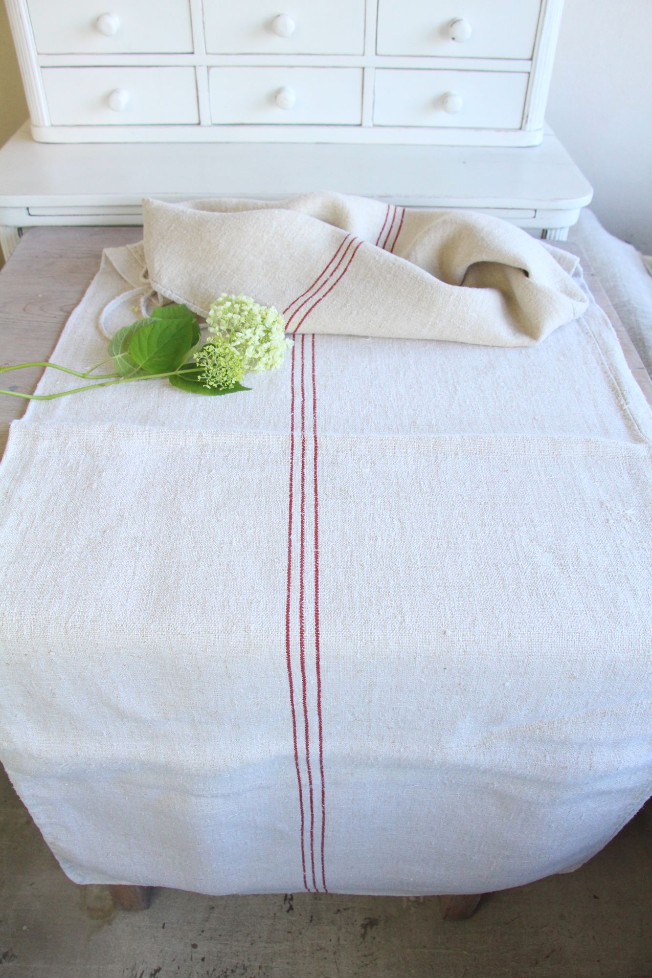 antique linen grainsack, rustic, pillow fabric, durable, wabi sabi decor, L 808 - Image 3