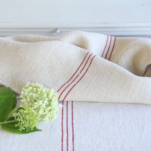 antique linen grainsack, rustic, pillow fabric, durable, wabi sabi decor, L 808