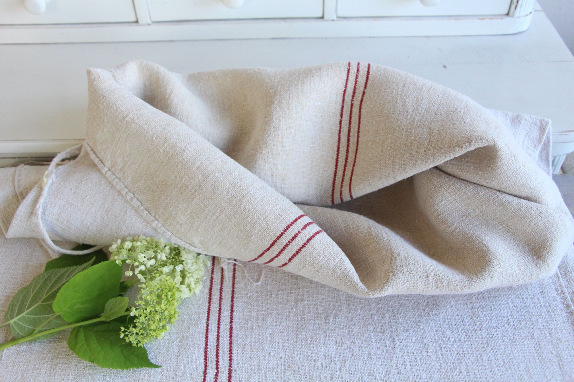 antique linen grainsack, rustic, pillow fabric, durable, wabi sabi decor, L 808 - Image 5
