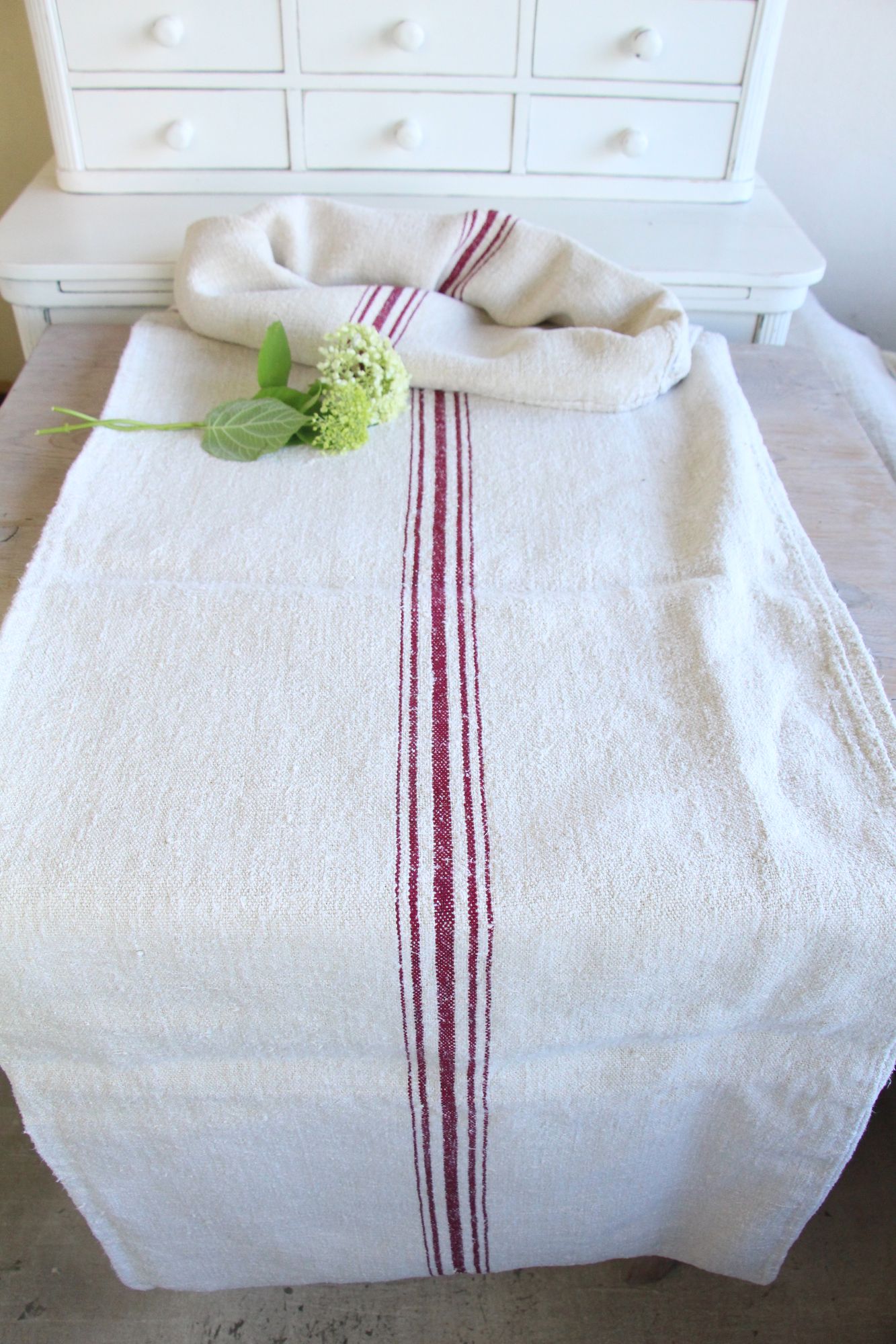 antique linen grainsack, rustic, pillow fabric, durable, wabi sabi decor, L 768 A - Image 3