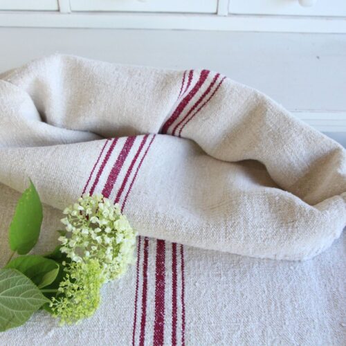 antique linen grainsack, rustic, pillow fabric, durable, wabi sabi decor, L 768 A