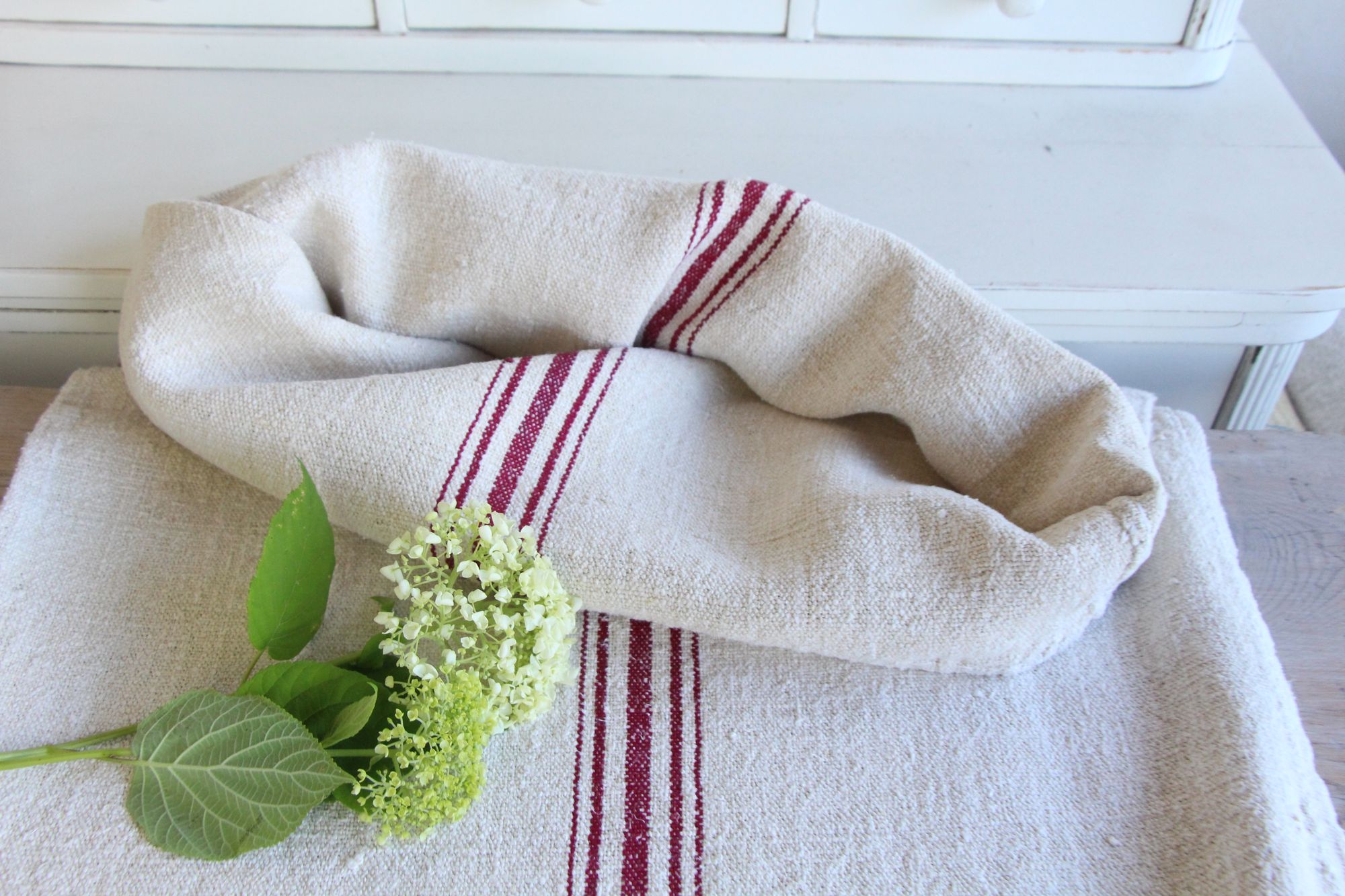 antique linen grainsack, rustic, pillow fabric, durable, wabi sabi decor, L 768 A