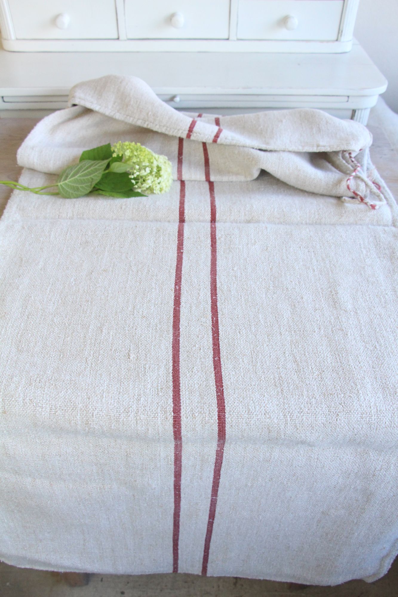 antique linen grainsack, rustic, pillow fabric, durable, wabi sabi decor, L 458 - Image 12