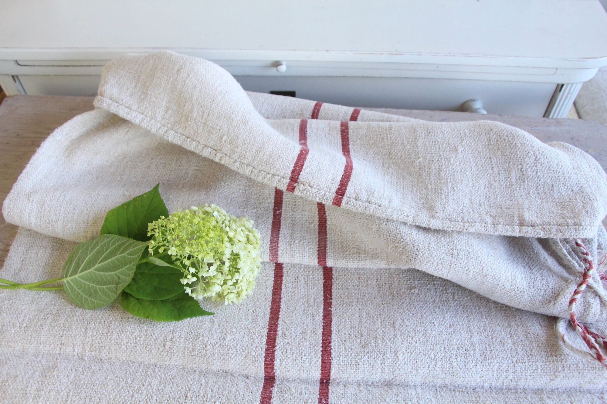 antique linen grainsack, rustic, pillow fabric, durable, wabi sabi decor, L 458 - Image 11