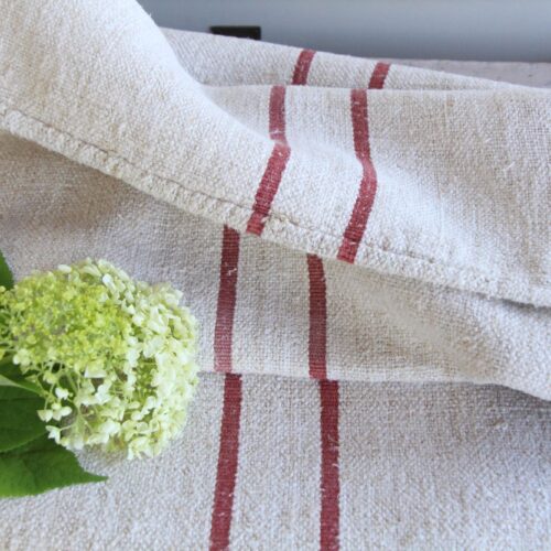 antique linen grainsack, rustic, pillow fabric, durable, wabi sabi decor, L 458