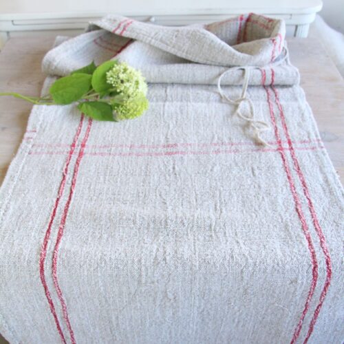 antique linen grainsack, rustic, pillow fabric, durable, wabi sabi decor, L 904