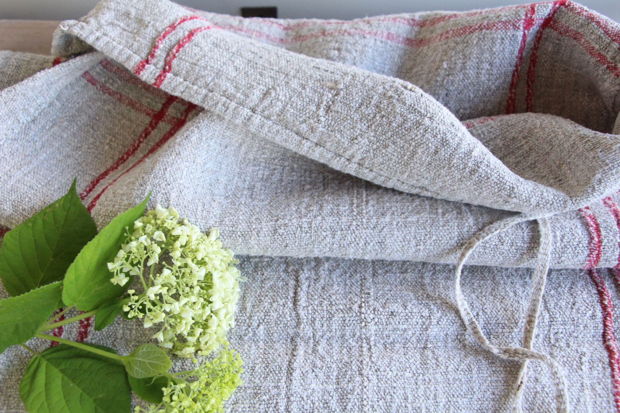 antique linen grainsack, rustic, pillow fabric, durable, wabi sabi decor, L 904 - Image 9