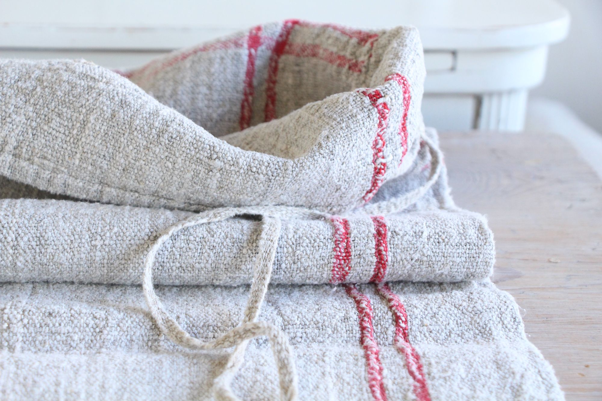 antique linen grainsack, rustic, pillow fabric, durable, wabi sabi decor, L 904 - Image 5