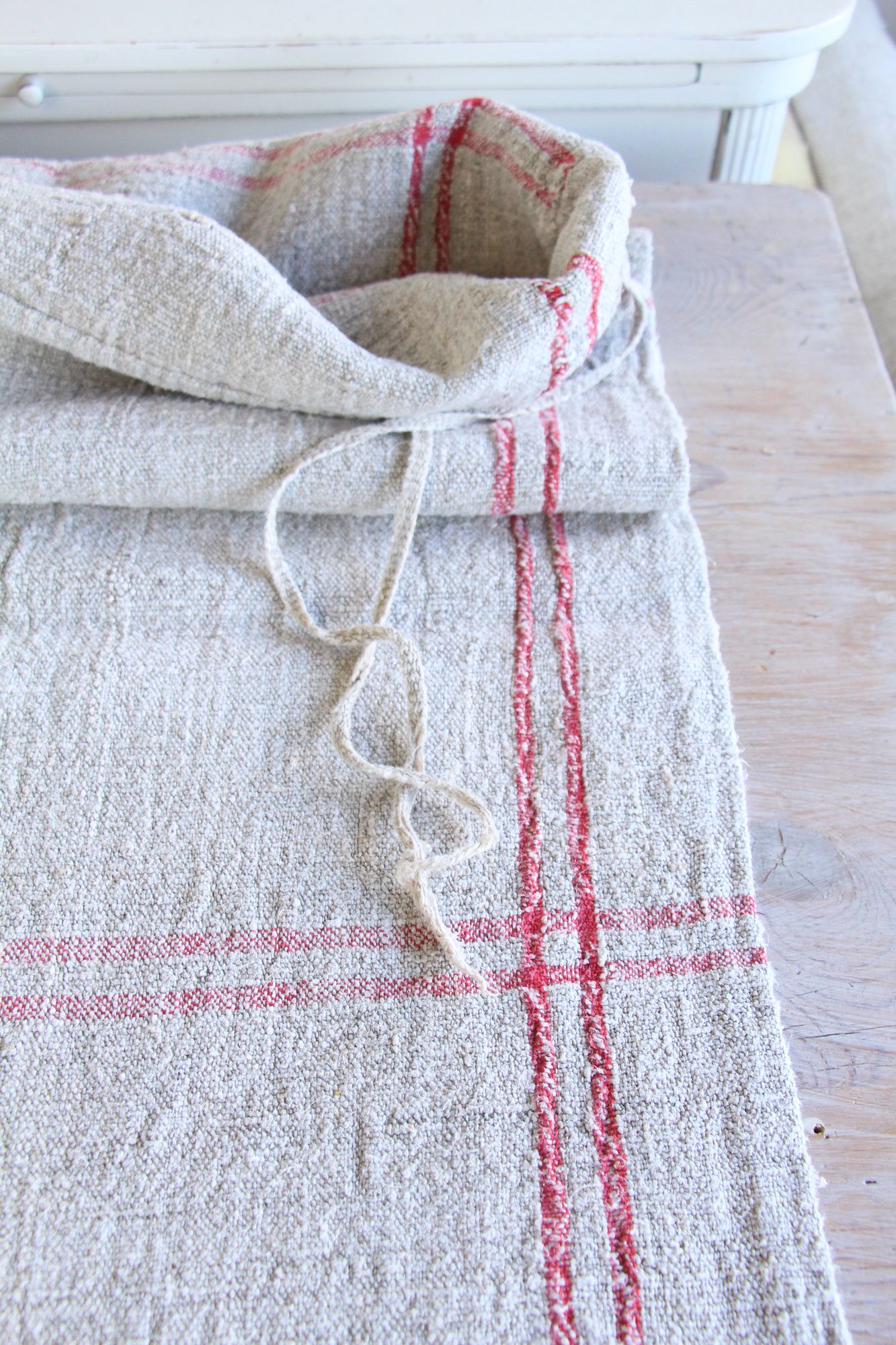 antique linen grainsack, rustic, pillow fabric, durable, wabi sabi decor, L 904 - Image 4