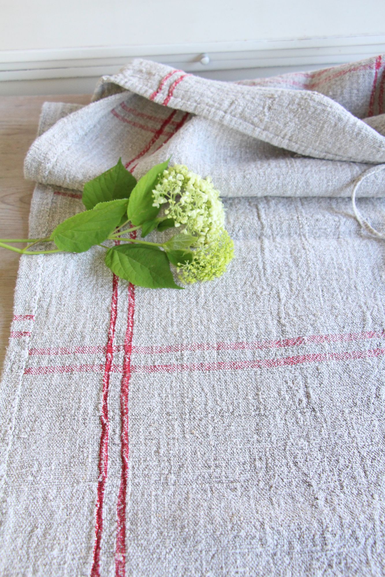 antique linen grainsack, rustic, pillow fabric, durable, wabi sabi decor, L 904 - Image 2
