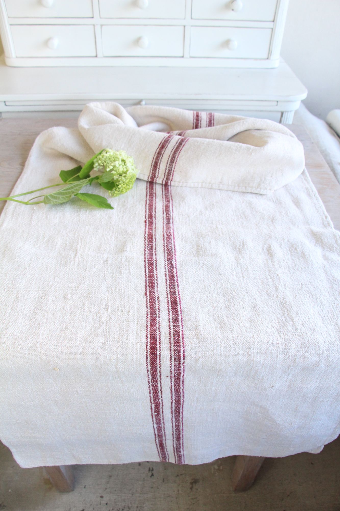 antique linen grainsack, rustic, pillow fabric, durable, wabi sabi decor, L 903 - Image 4