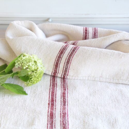antique linen grainsack, rustic, pillow fabric, durable, wabi sabi decor, L 903