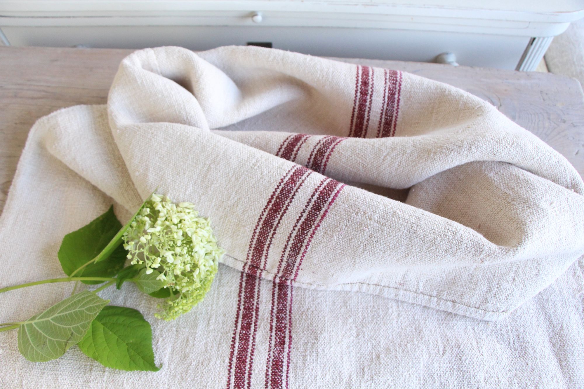 antique linen grainsack, rustic, pillow fabric, durable, wabi sabi decor, L 903 - Image 9