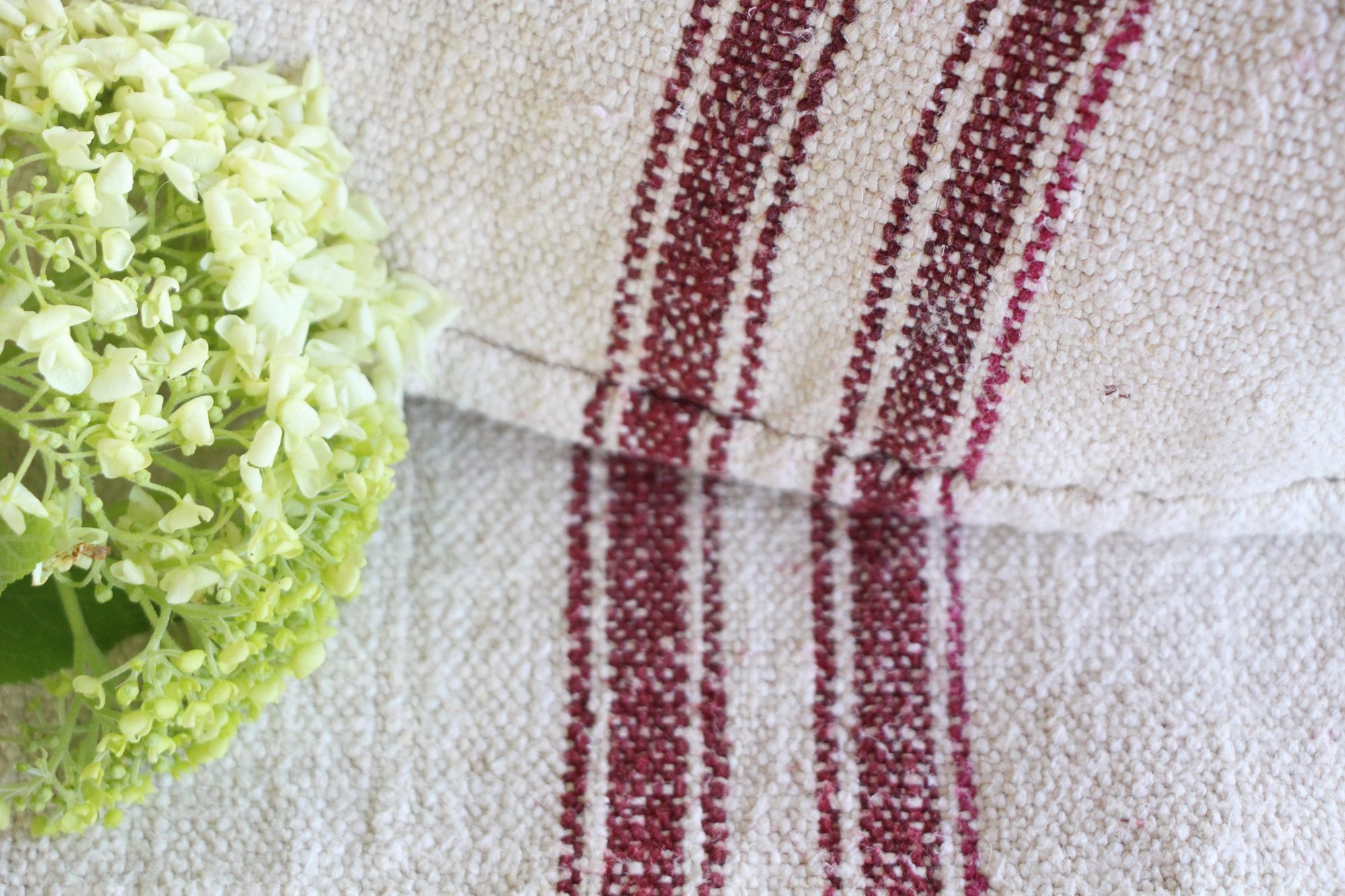 antique linen grainsack, rustic, pillow fabric, durable, wabi sabi decor, L 903 - Image 2