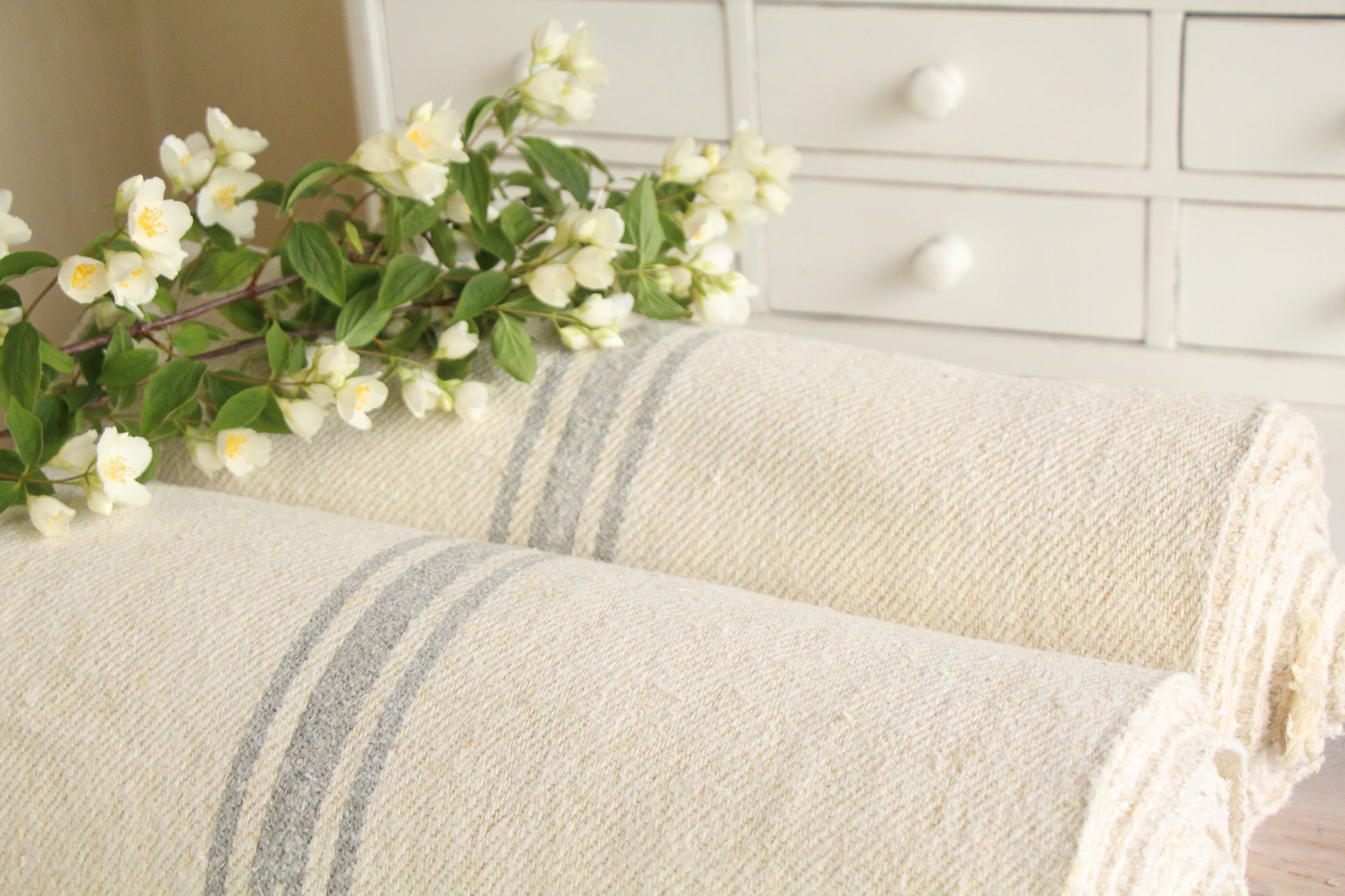 antique linen fabric, 26.02 y, bulk offer, farmhouse decor, stairrunner fabric, Z 207 - Image 11