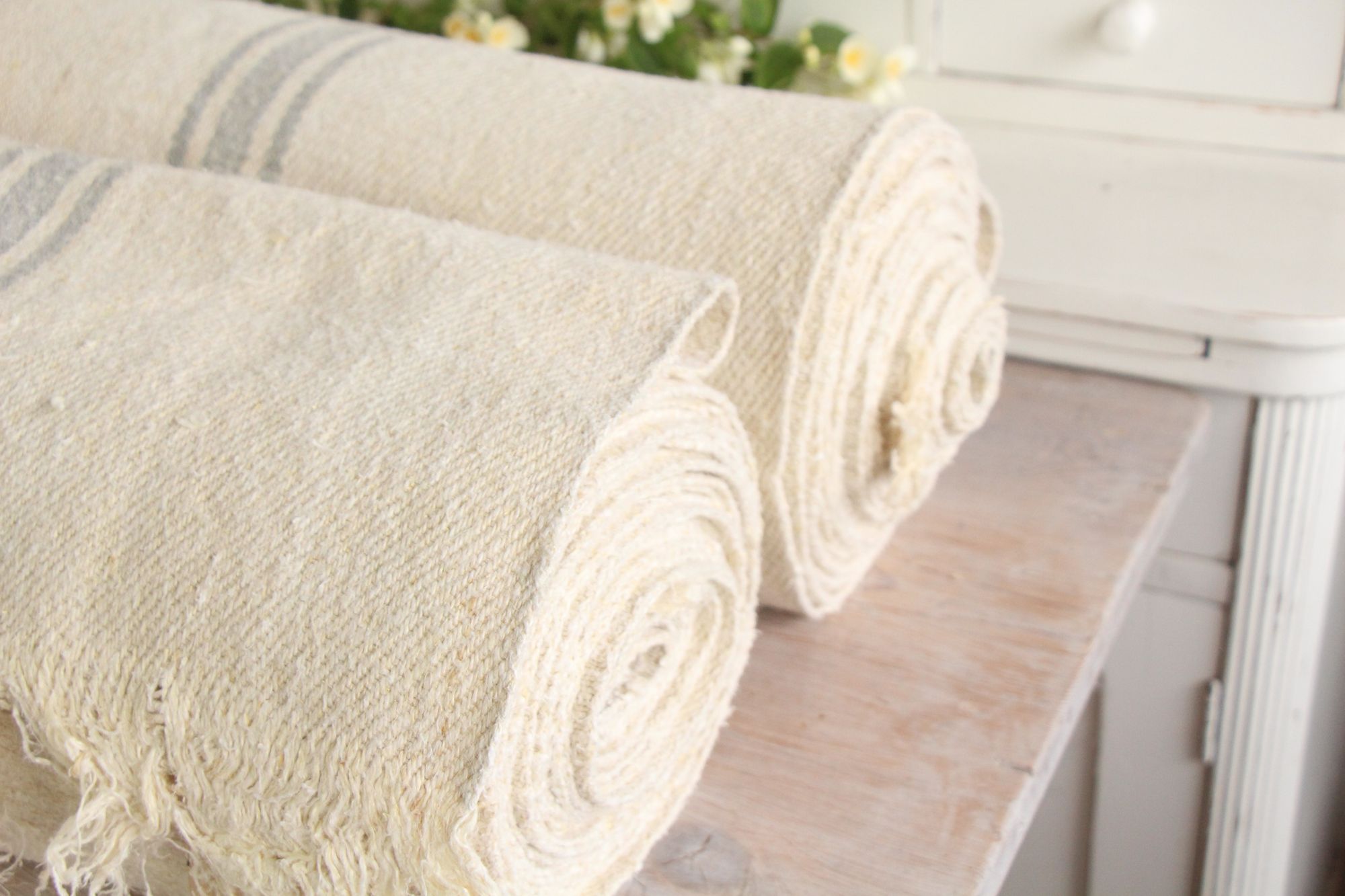 antique linen fabric, 26.02 y, bulk offer, farmhouse decor, stairrunner fabric, Z 207 - Image 10