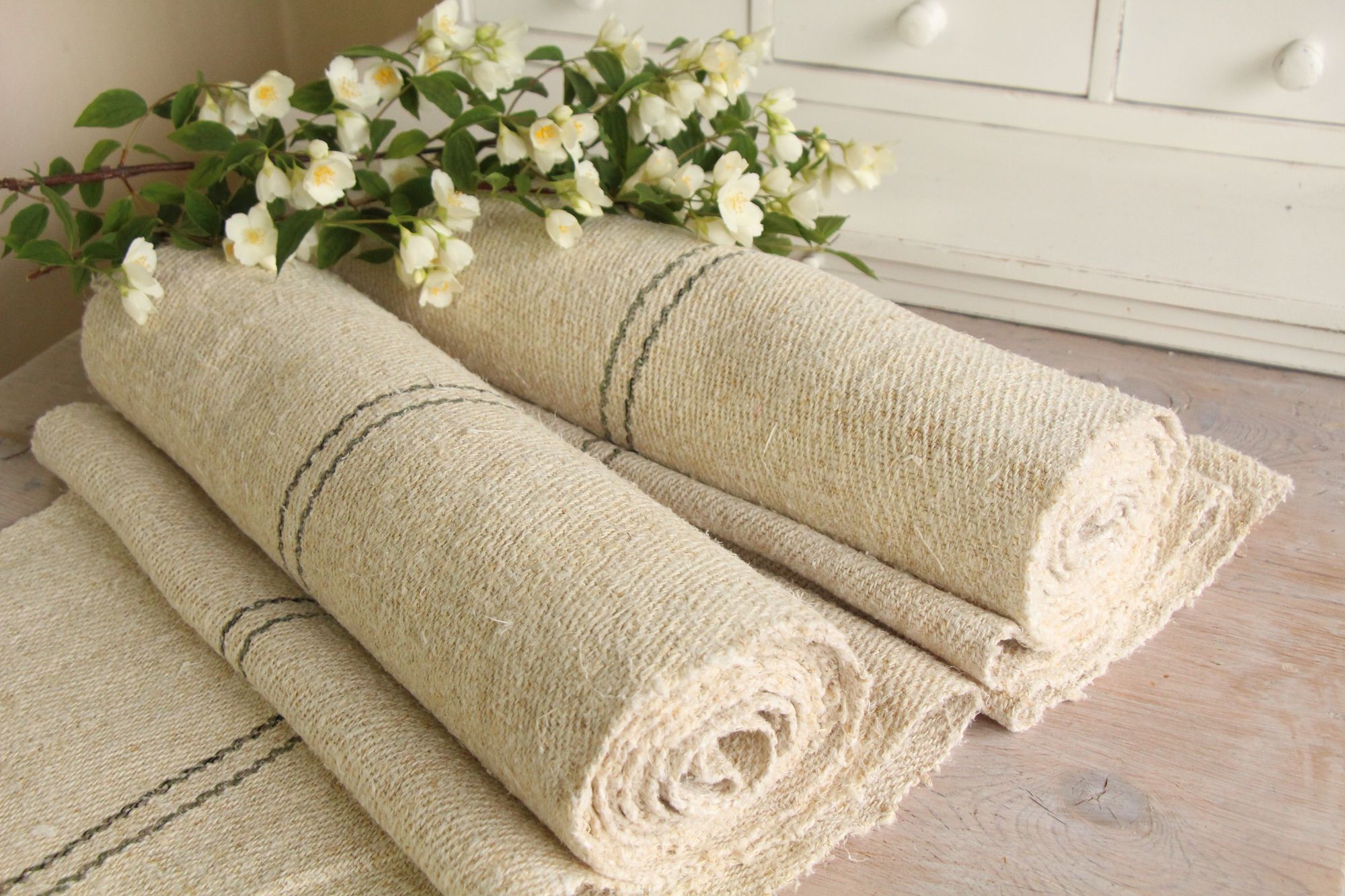 antique linen fabric, 9.4 y, bulk offer, farmhouse decor, stairrunner fabric, carpet, Z 198 - Image 7