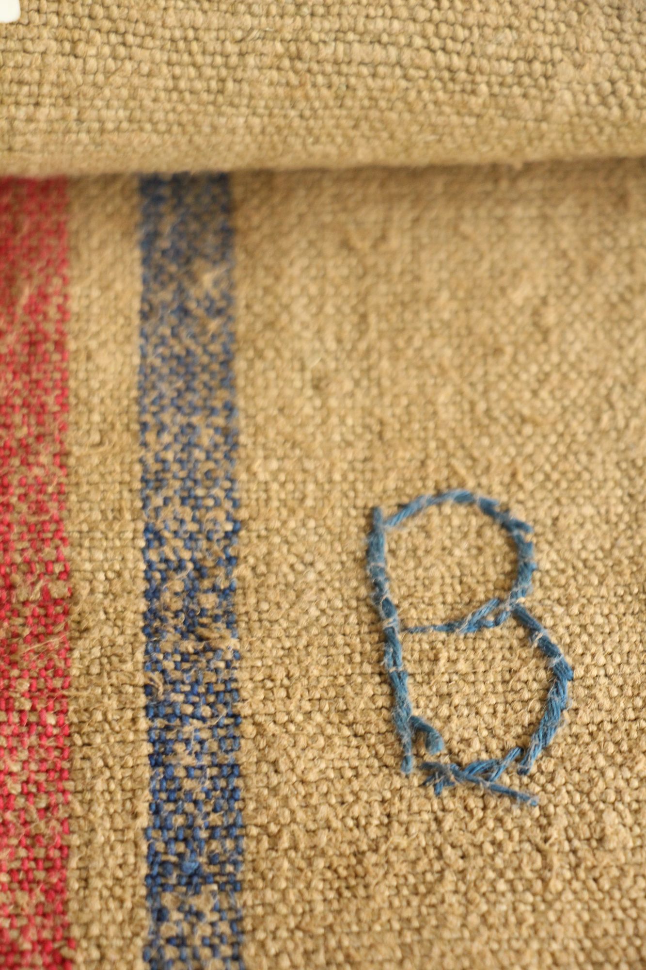 antique linen grainsack, rustic, pillow fabric, durable, dyed linen, Wabi Sabi, L 780 - Image 10