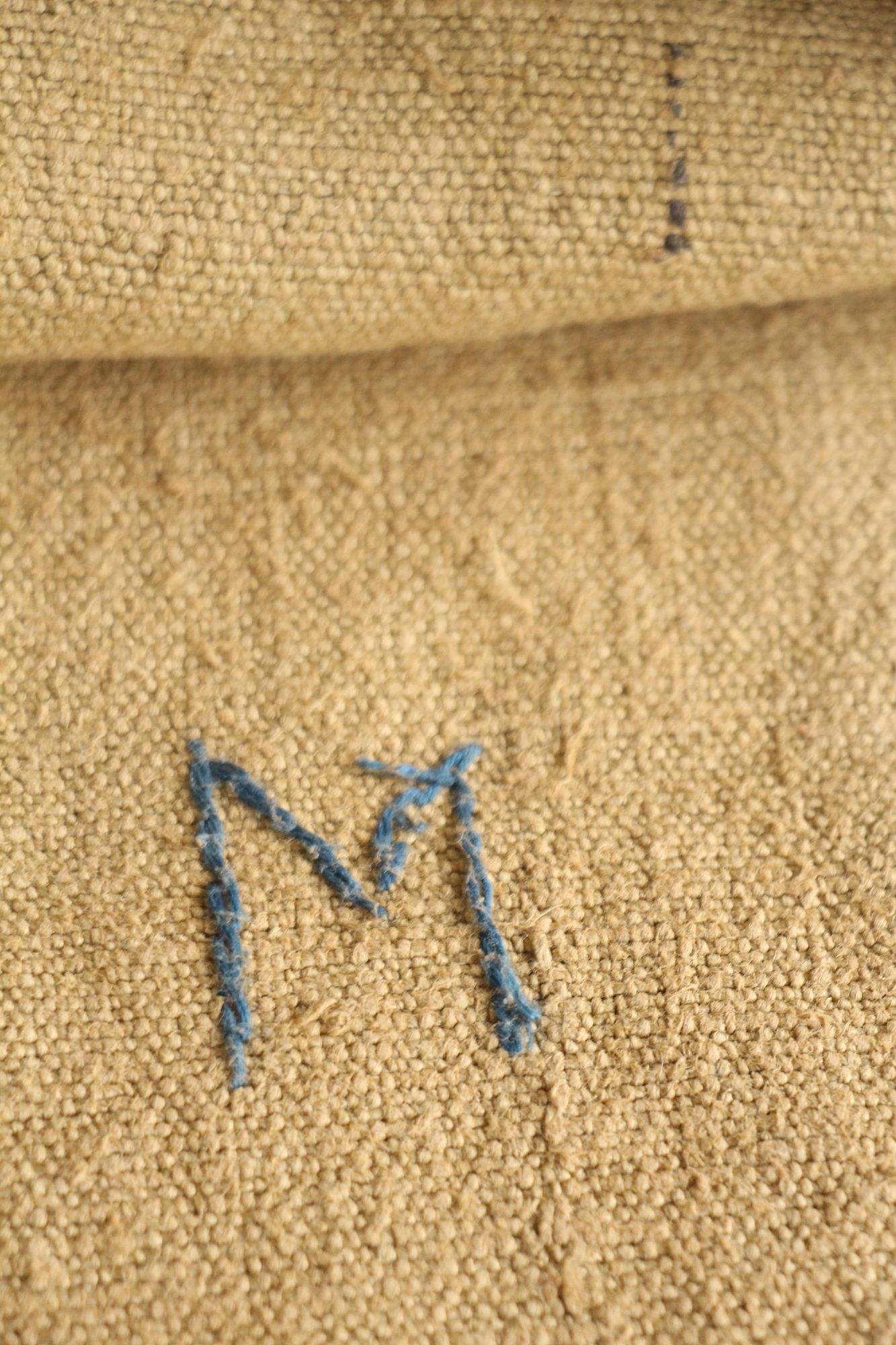 antique linen grainsack, rustic, pillow fabric, durable, dyed linen, Wabi Sabi, L 780 - Image 11