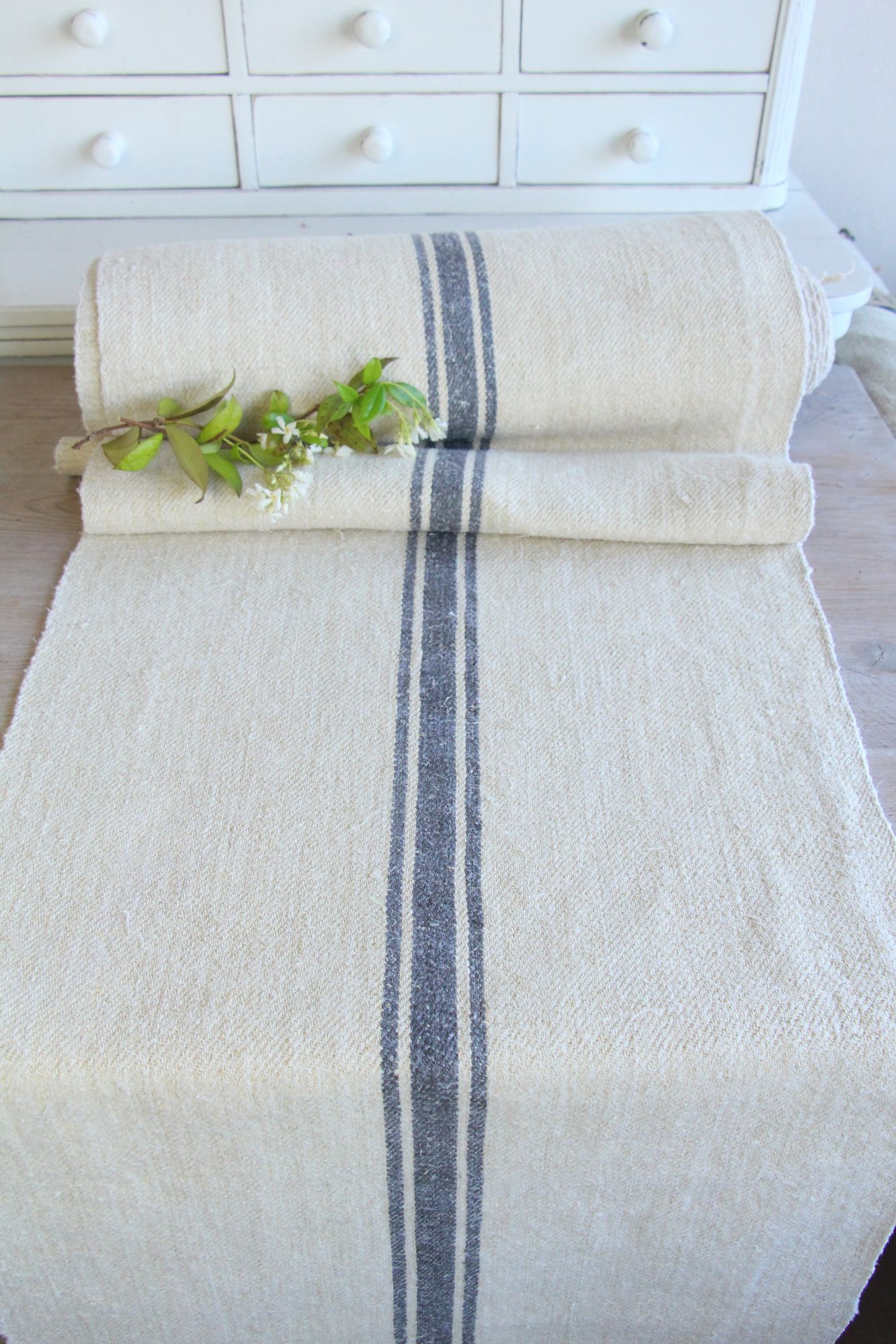 antique linen fabric, 11.81 y, upholstery fabric, stairrunner, bathmat, durabel, Z 202 - Image 10