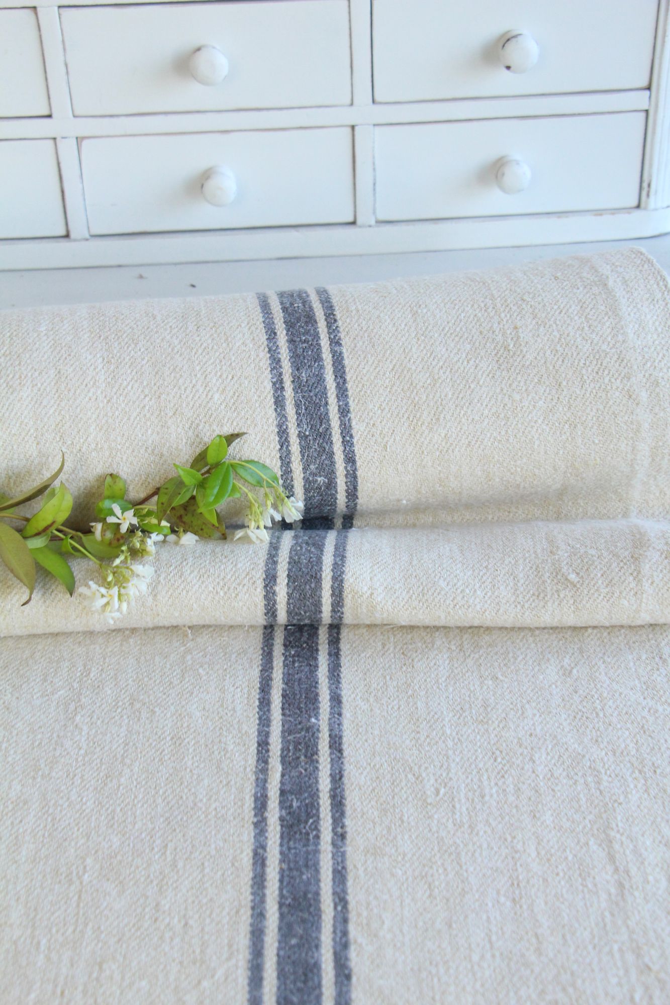 antique linen fabric, 11.81 y, upholstery fabric, stairrunner, bathmat, durabel, Z 202 - Image 9