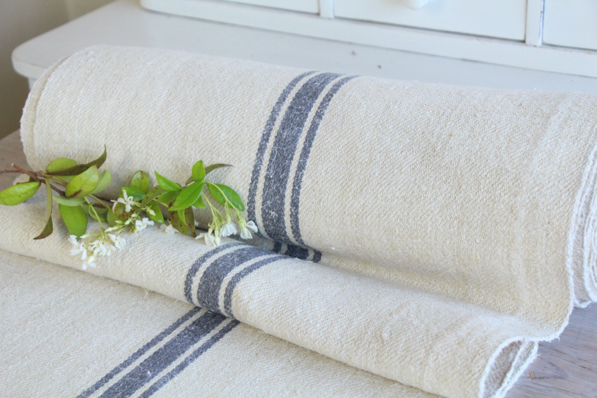 antique linen fabric, 11.81 y, upholstery fabric, stairrunner, bathmat, durabel, Z 202 - Image 5
