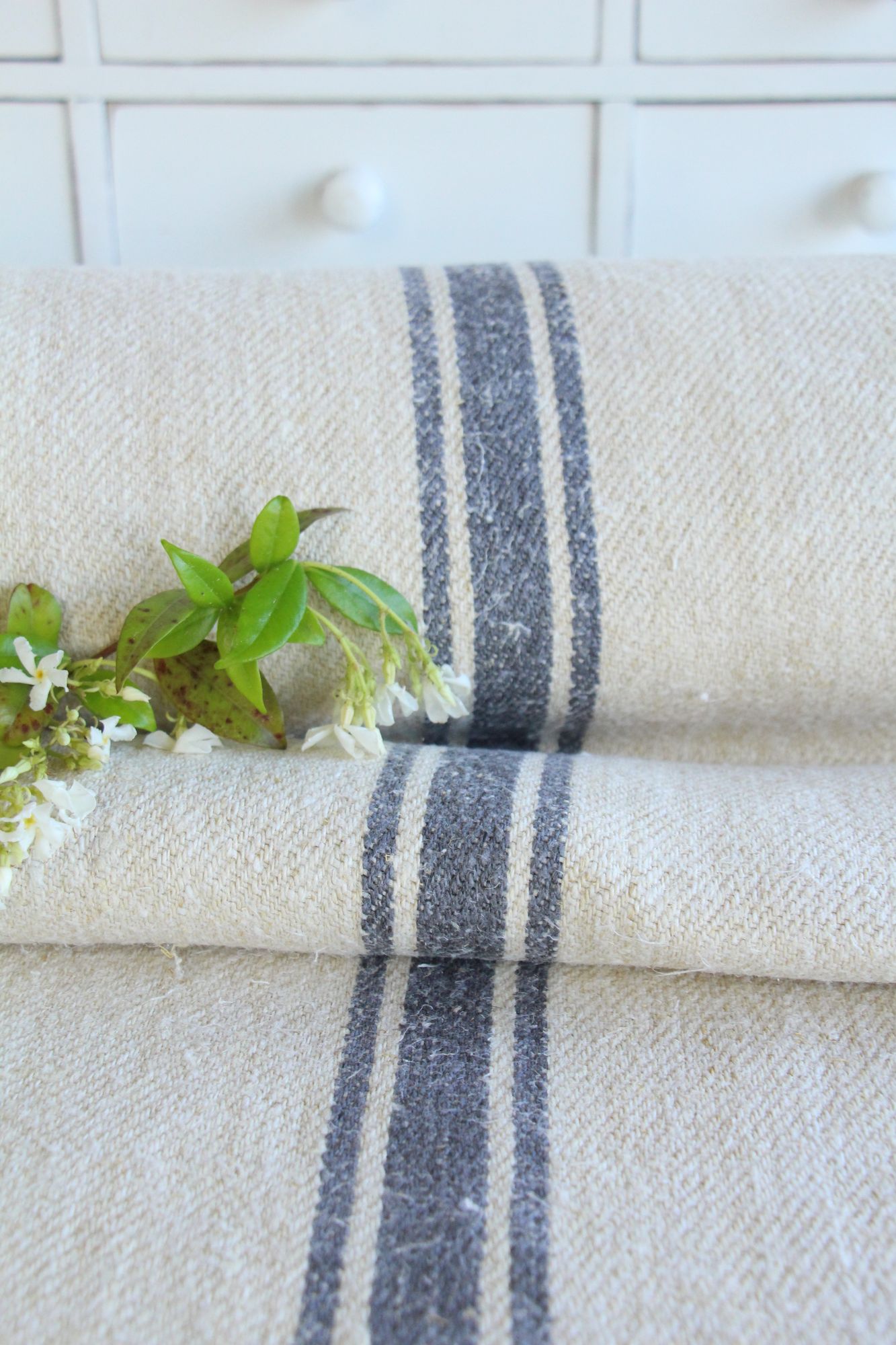antique linen fabric, 11.81 y, upholstery fabric, stairrunner, bathmat, durabel, Z 202 - Image 2