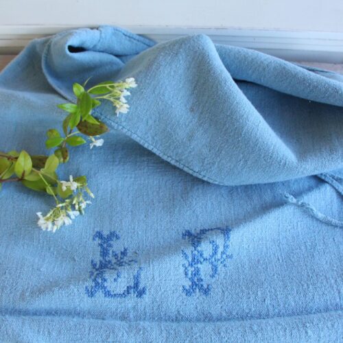 dyed antique linen grain sack, pillow fabric, bathmat fabric, durable L 258