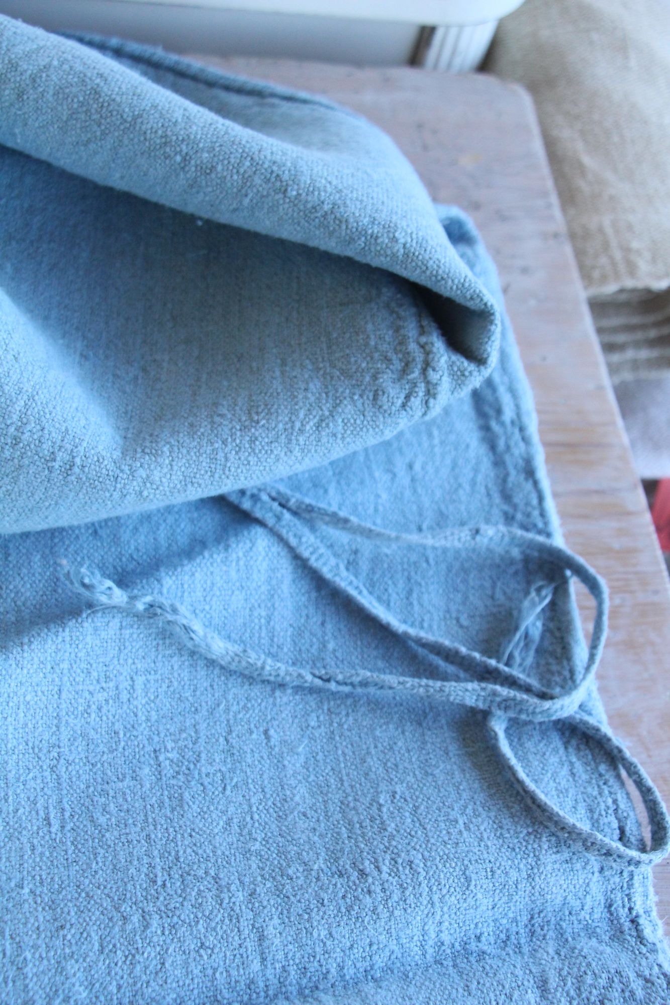 dyed antique linen grain sack, pillow fabric, bathmat fabric, durable L 258 - Image 9
