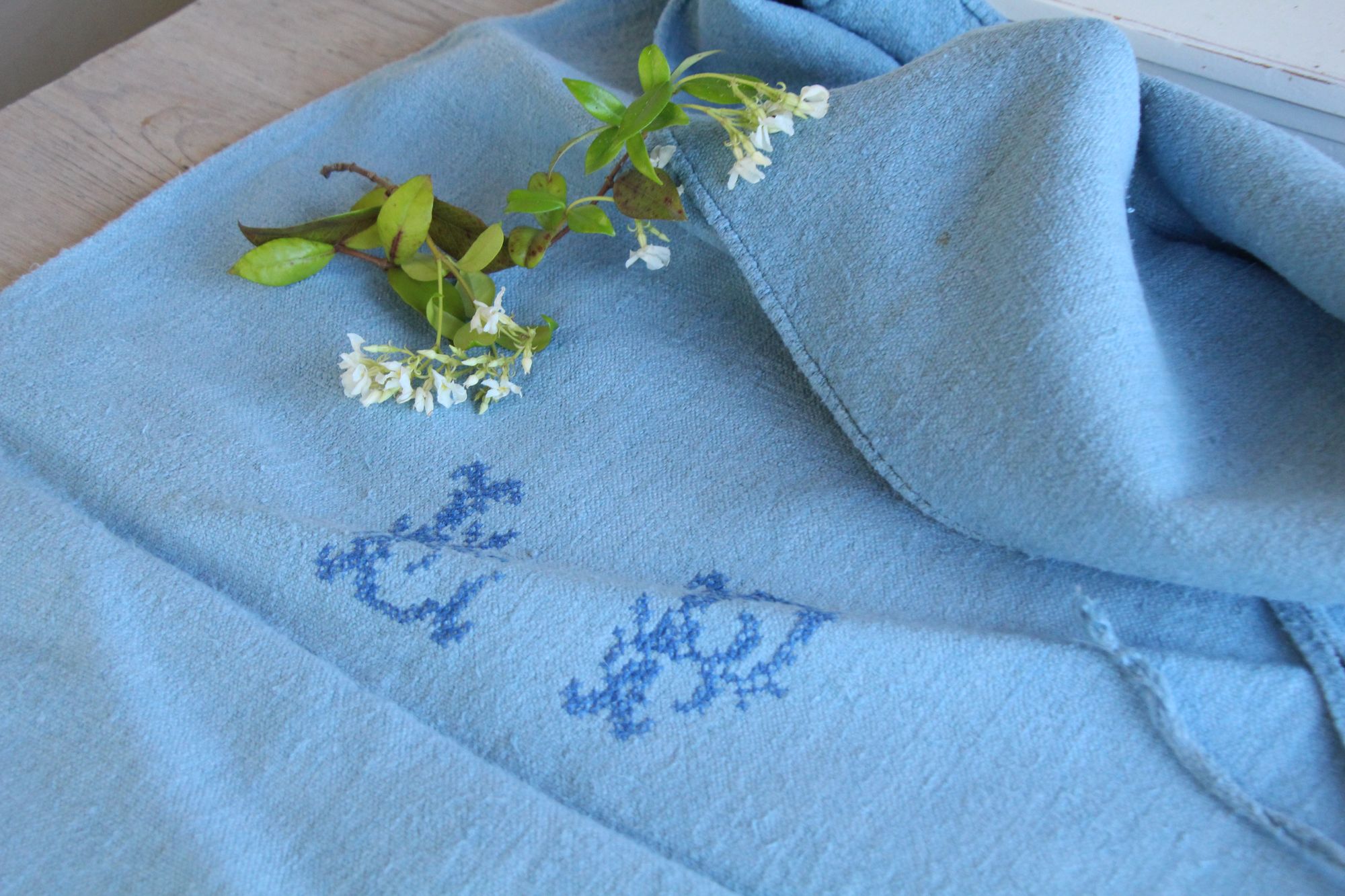 dyed antique linen grain sack, pillow fabric, bathmat fabric, durable L 258 - Image 5