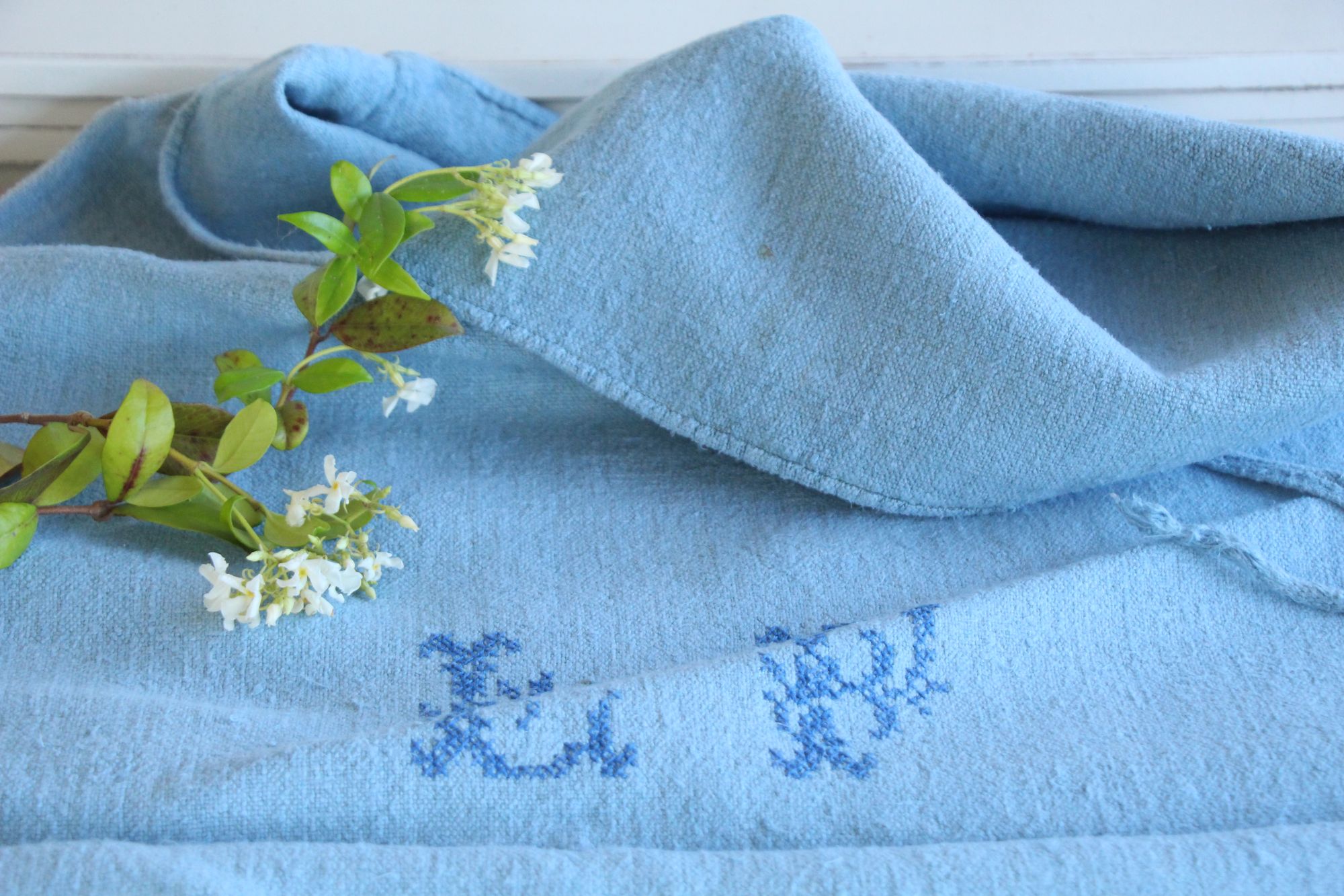 dyed antique linen grain sack, pillow fabric, bathmat fabric, durable L 258 - Image 4