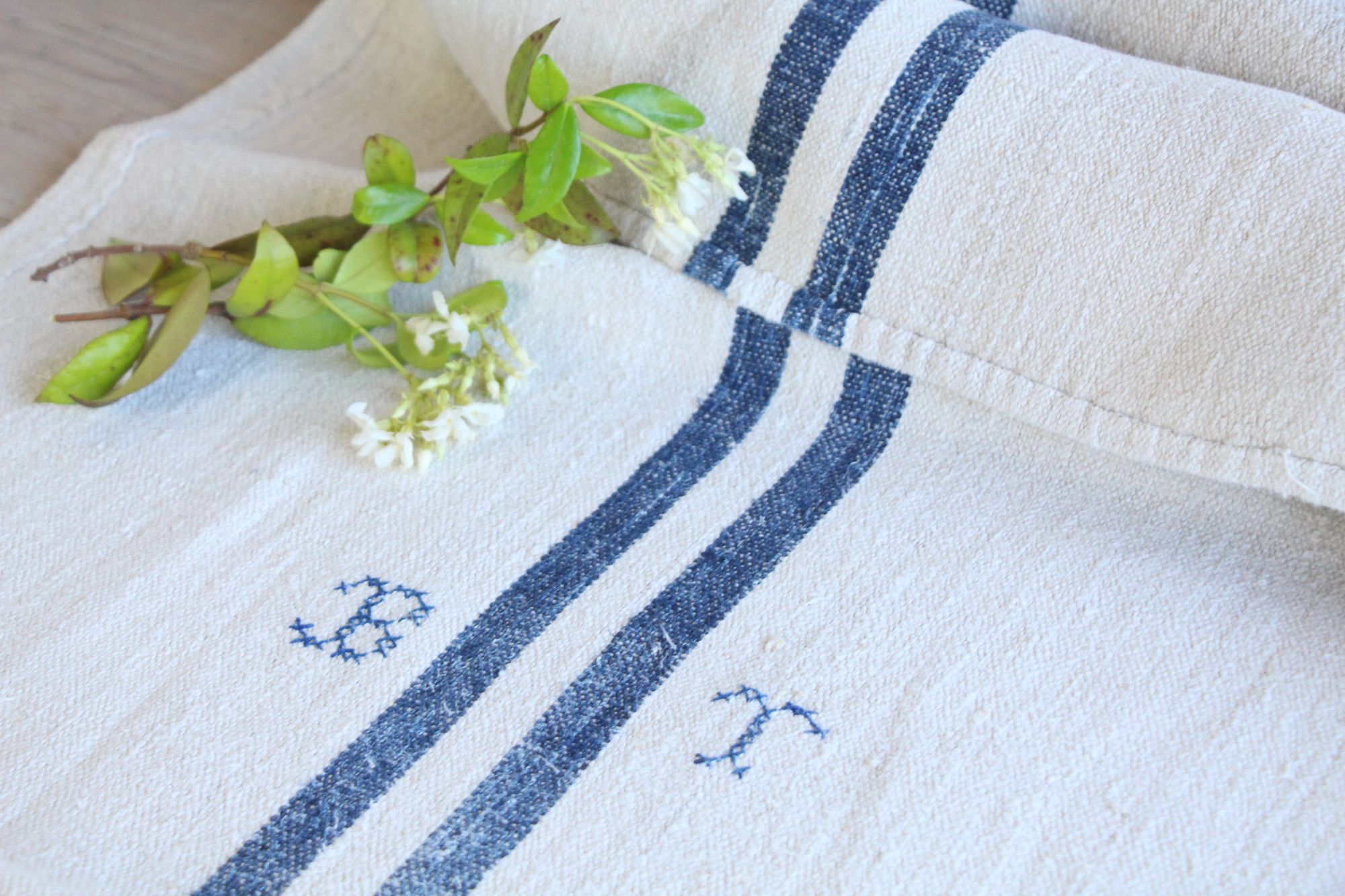 antique linen grainsack, pillow fabric, farmhouse decor, durable, L 813 - Image 7
