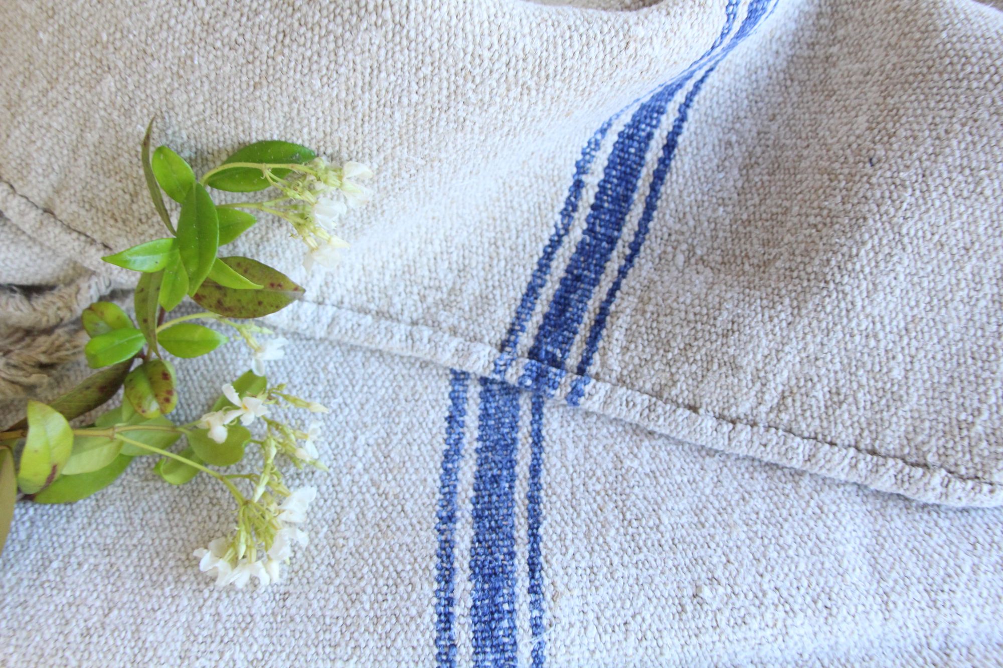 antique linen grainsack, pillow fabric, farmhouse decor, durable, L 814 - Image 8