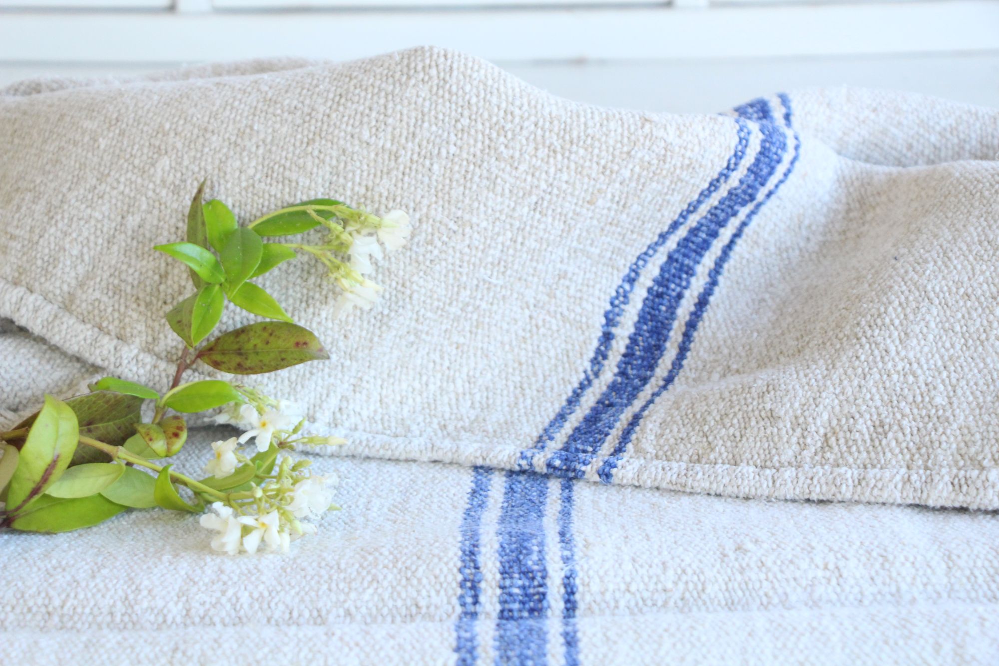 antique linen grainsack, pillow fabric, farmhouse decor, durable, L 814 - Image 7