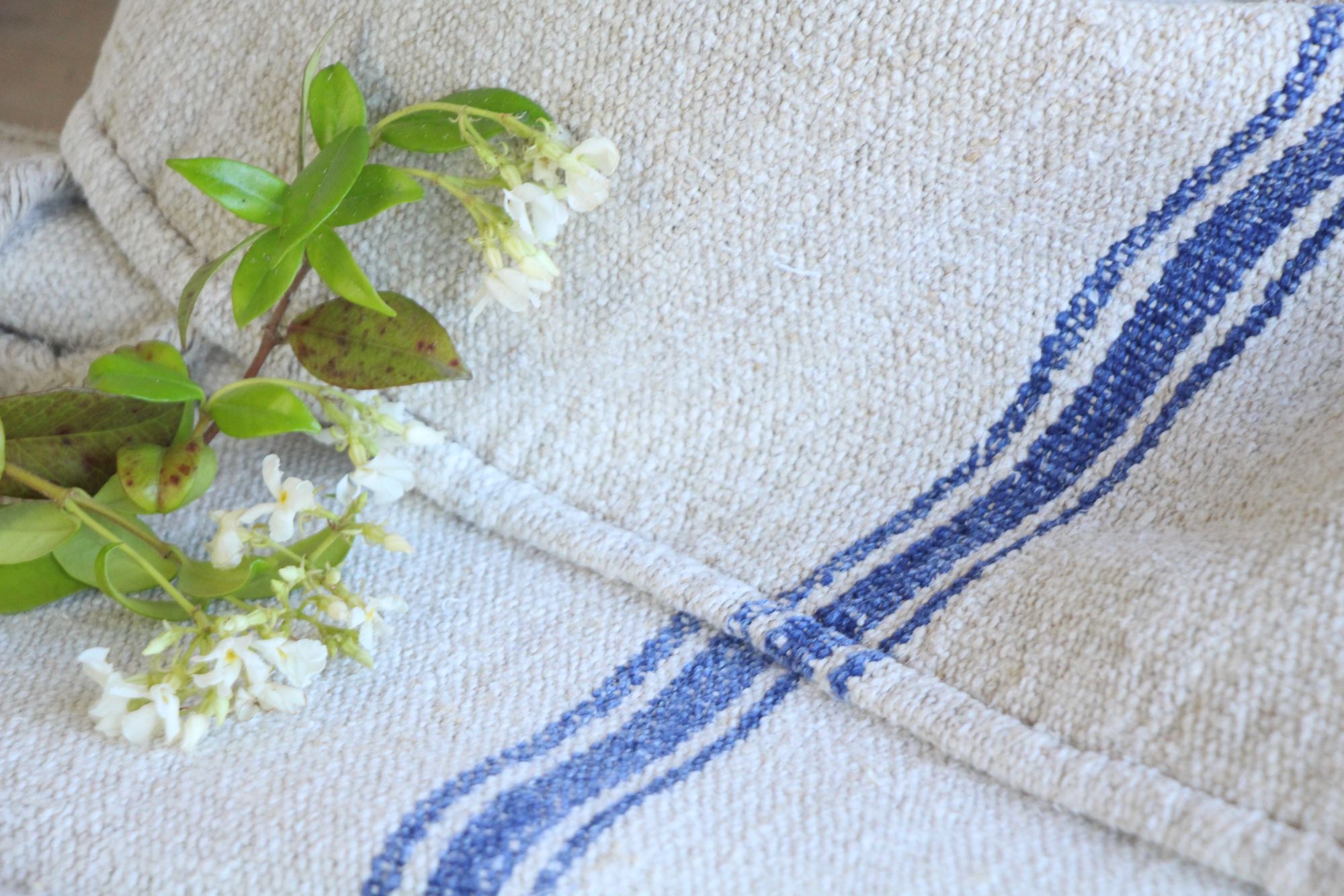antique linen grainsack, pillow fabric, farmhouse decor, durable, L 814 - Image 5