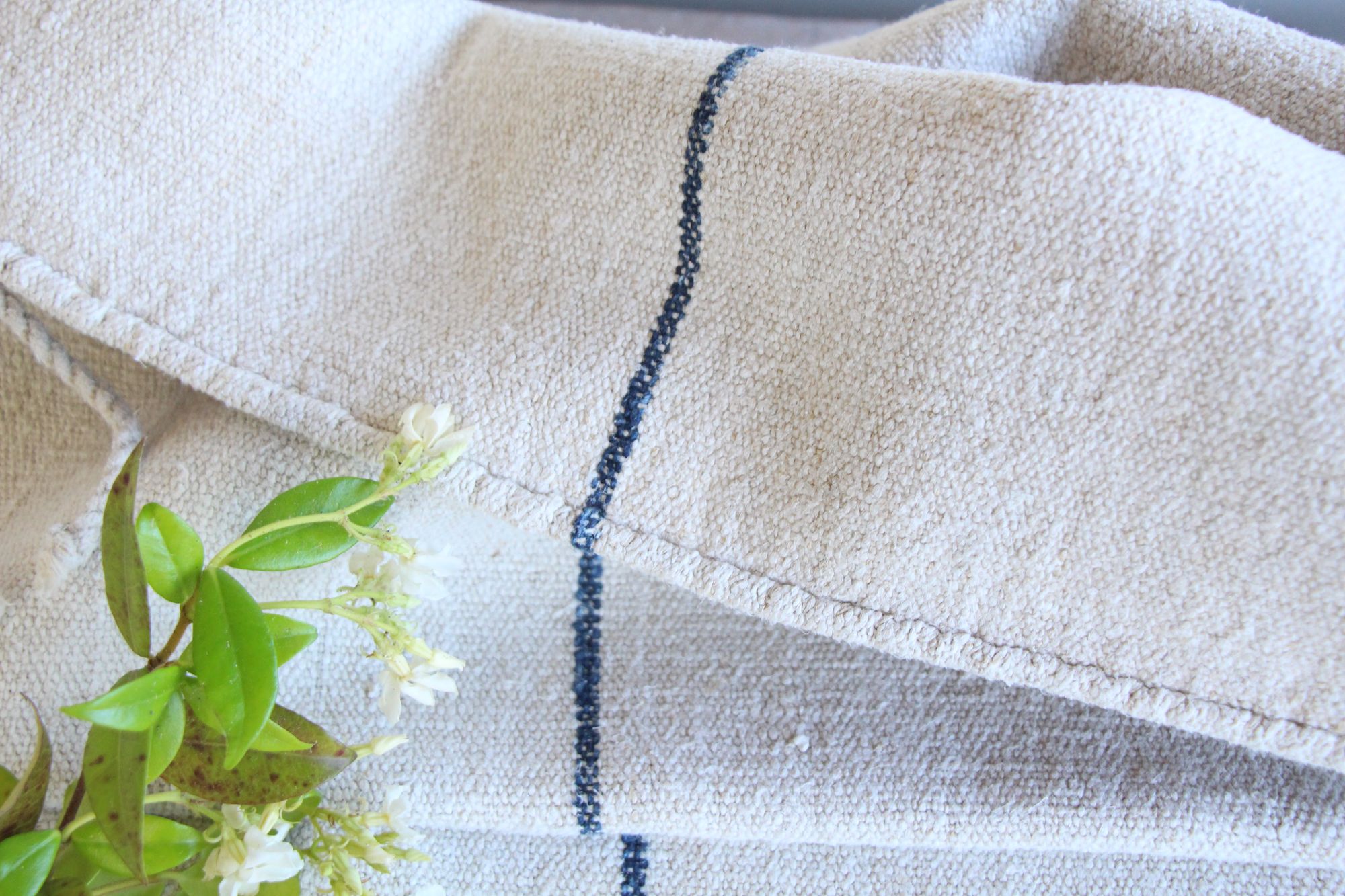 antique linen grainsack, pillow fabric, farmhouse decor, durable, L 801 - Image 5