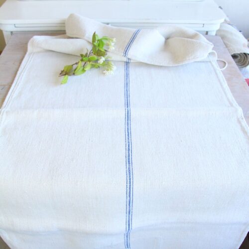 antique linen grainsack, pillow fabric, farmhouse decor, durable, L 802