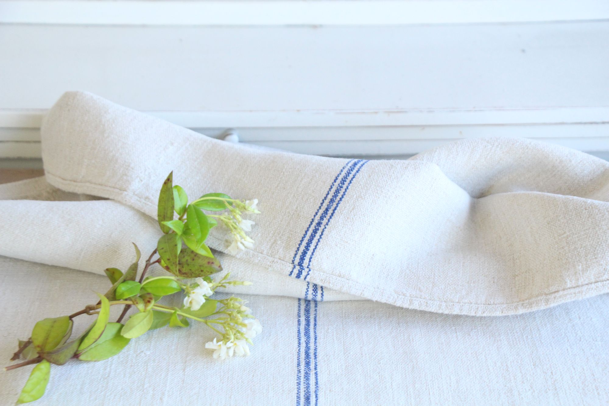 antique linen grainsack, pillow fabric, farmhouse decor, durable, L 802 - Image 4