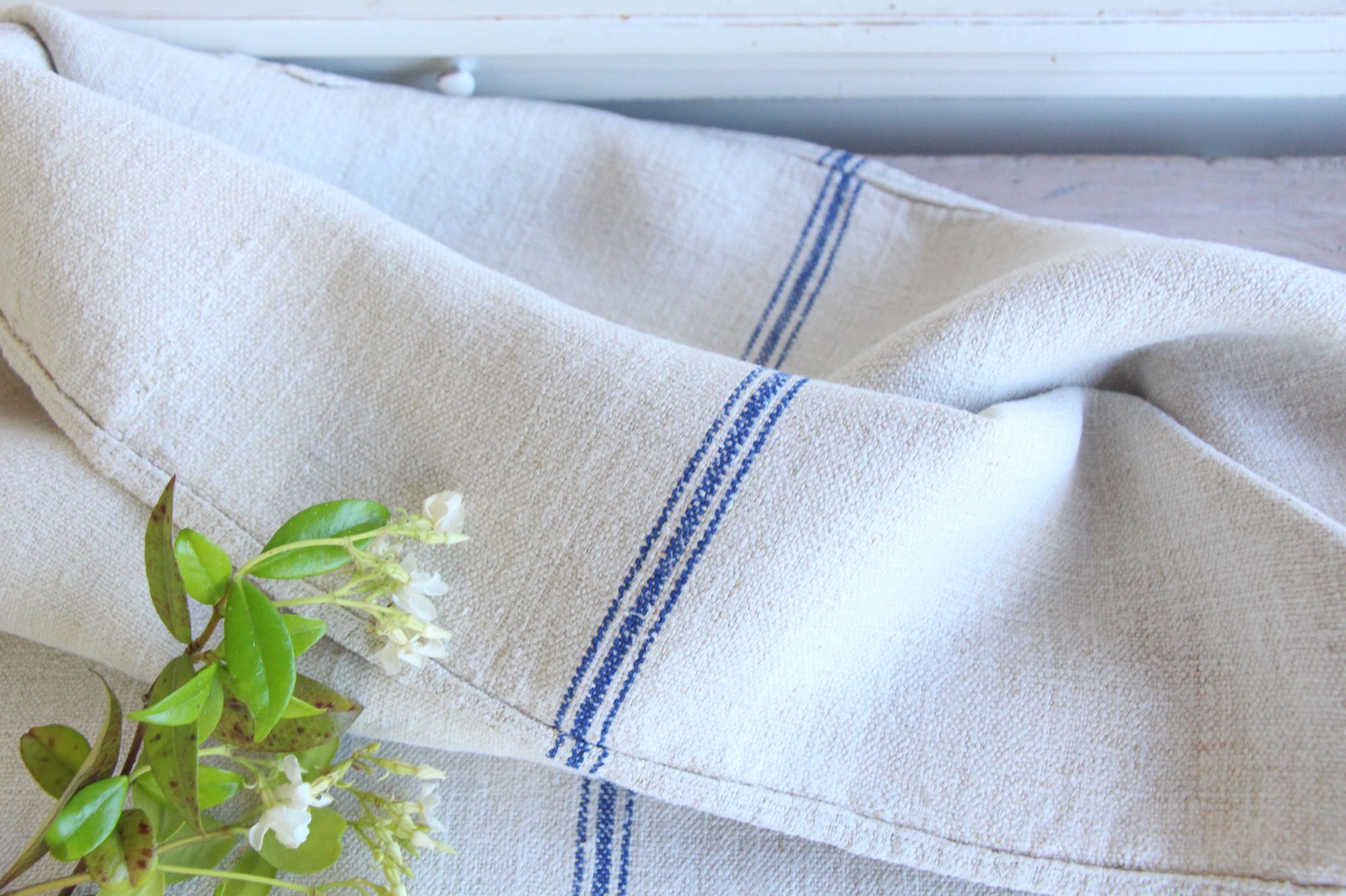 antique linen grainsack, pillow fabric, farmhouse decor, durable, L 802 - Image 8